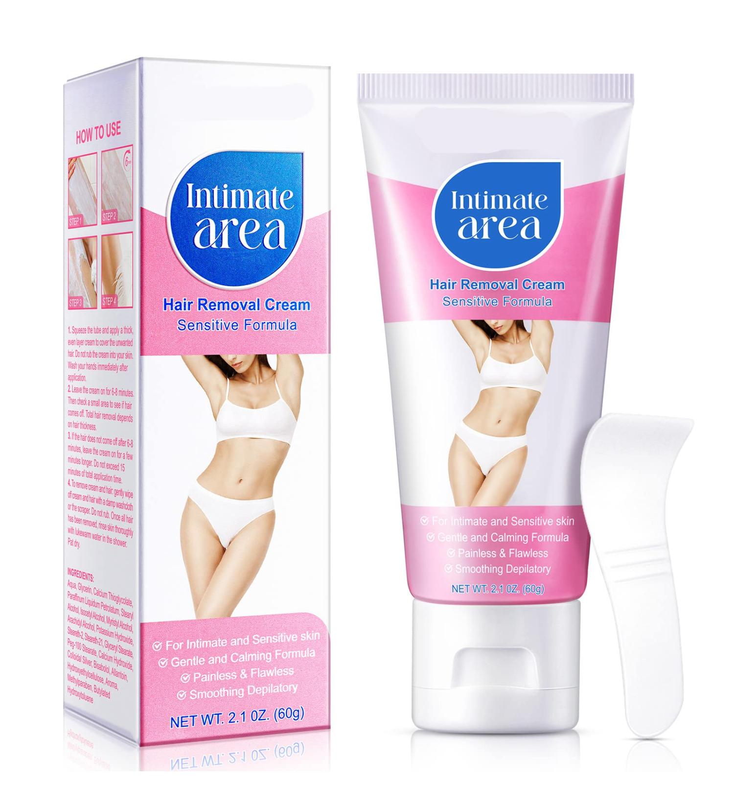 Bikini Area Hair Removal Cream 60g - Gentle Depilation for Sensitive Skin - Intimate Hair Removal Cream for Women - Buy Online on SooperMarket.com