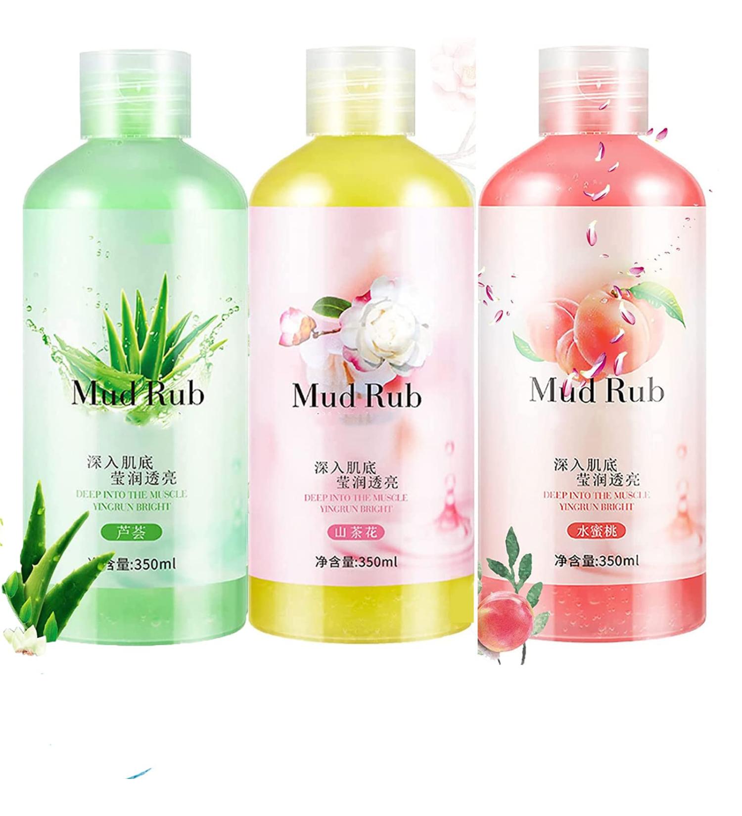 350ml Rubbing Mud for Skin - Mud Rubbing Artifact Mud Scrub Cream Rubbing Mud Gel Mud Rub Exfoliating Mud Run Scrub Cream Skin Cleansing Gel Mud Rub Gentle Exfoliation for Whole Body (Mixed 3Pcs) - Buy Online on SooperMarket.com