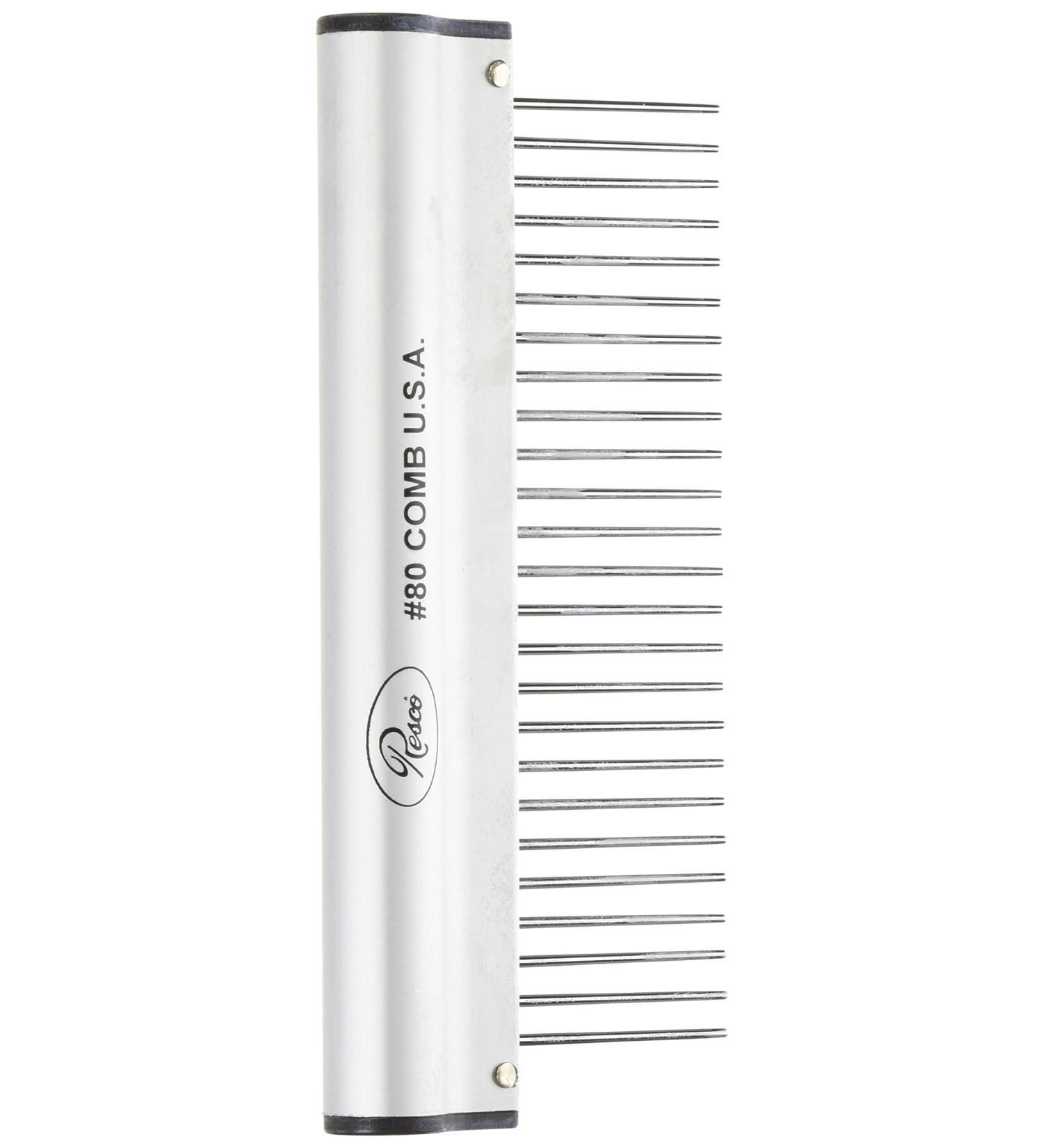 Resco USA-Made Coarse Ergonomic Comb for Dog, Horse & Cat Grooming | Brushed Aluminum Finish - Buy Online on SooperMarket.com