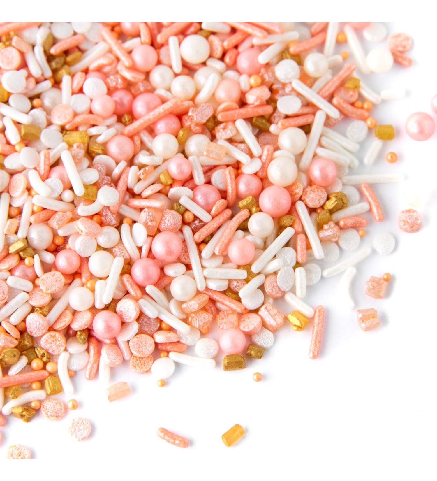 Sweets Indeed Peach Rose Gold Sprinkles 6.5 oz - Gluten-Free Cake & Cupcake Topper - Buy Online on SooperMarket.com