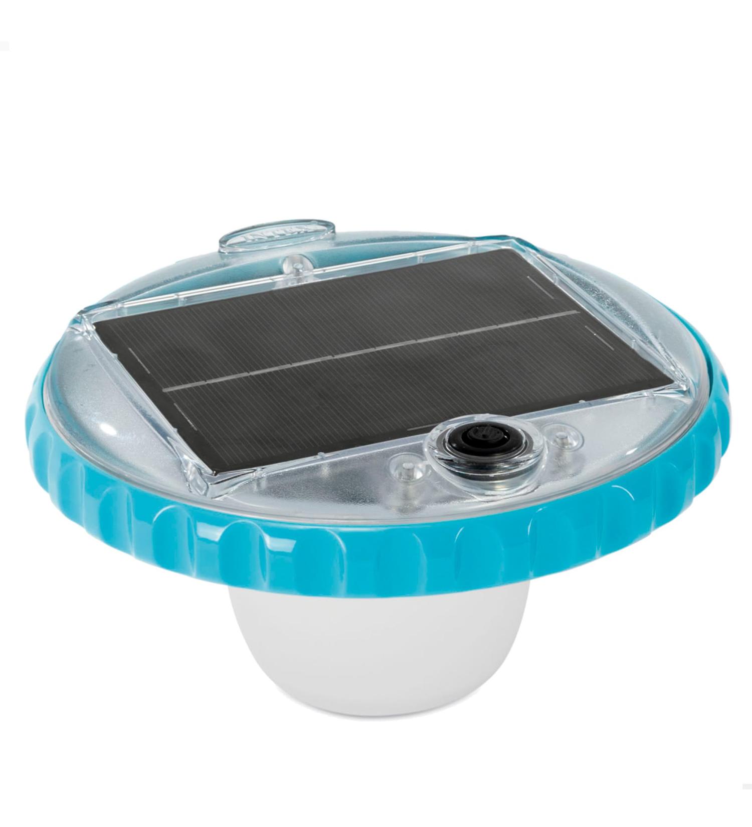 Intex Solar Powered LED Floating Pool Light - Eco-Friendly Solar Buoy with 2 Lighting Modes - 28695 - White Single for International Shipping - Buy Online on SooperMarket.com