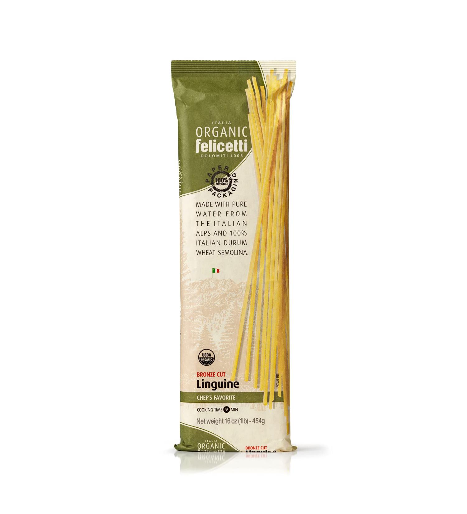 Organic Felicetti Linguine Pasta 16oz (454g) - Non-GMO Italian Pasta - 2 Pack - Buy Online on SooperMarket.com