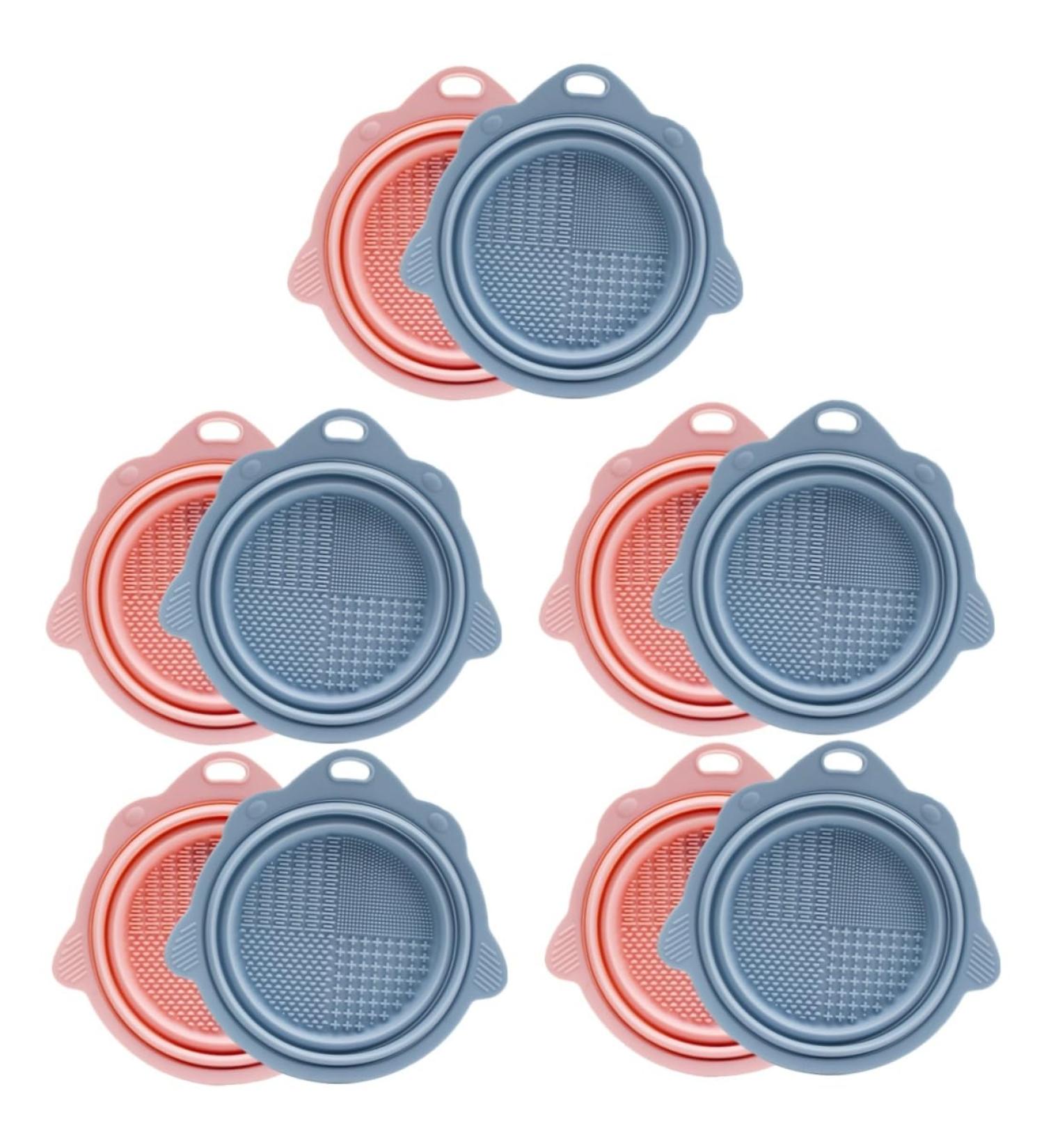 Angoily 10 pcs Foldable Brush Cleaner Mat Makeup Tools powder puff Cosmetics Brush Scrubber Makeup Cleaner wash bowl cleaning pad cleaning bowl cleaning board Cleaner Makeup Brush Cleaner 14.5x14.2cmx5pcs Assorted Colorx5pcs - Buy Online on SooperMarket.com