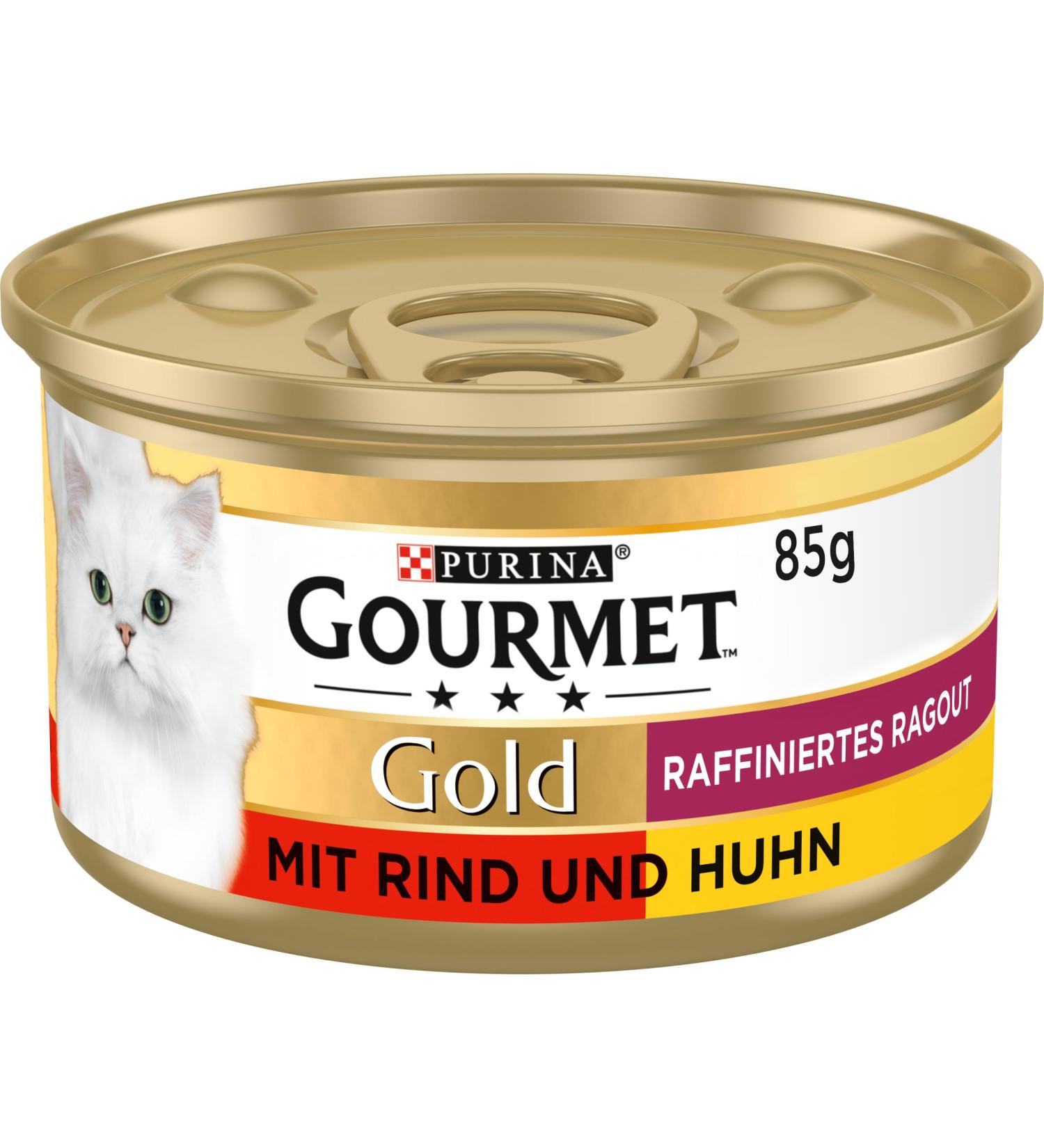 Gourmet Gold Refined Ragout Duetto Wet Cat Food - Beef & Chicken 12-Pack (12 x 85g) - Premium International Shipping - Buy Online on SooperMarket.com