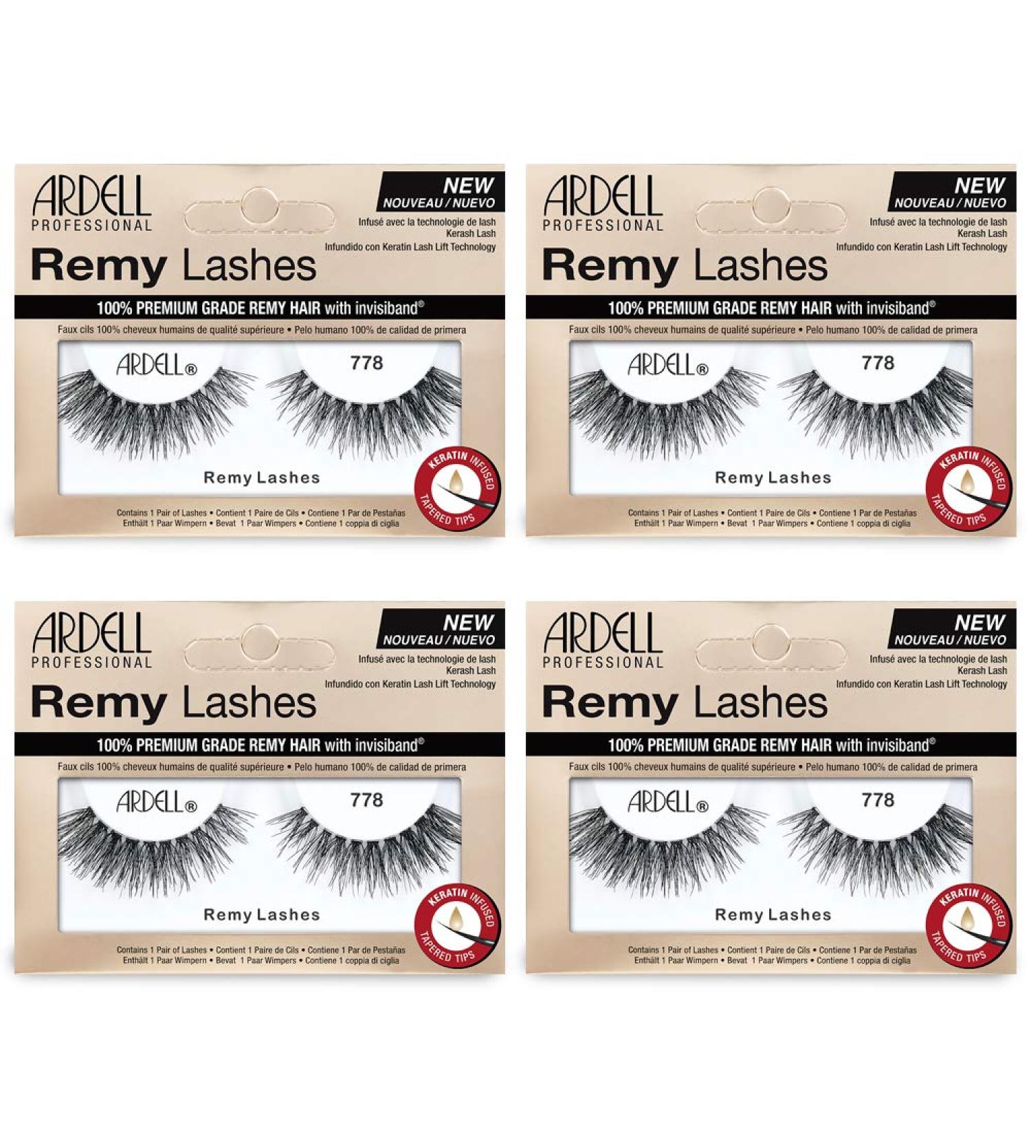 Ardell Remy Lash 778 Premium Grade Remy Hair False Lashes - 4 Pairs | Invisiband | Pack of 4 - Buy Online on SooperMarket.com