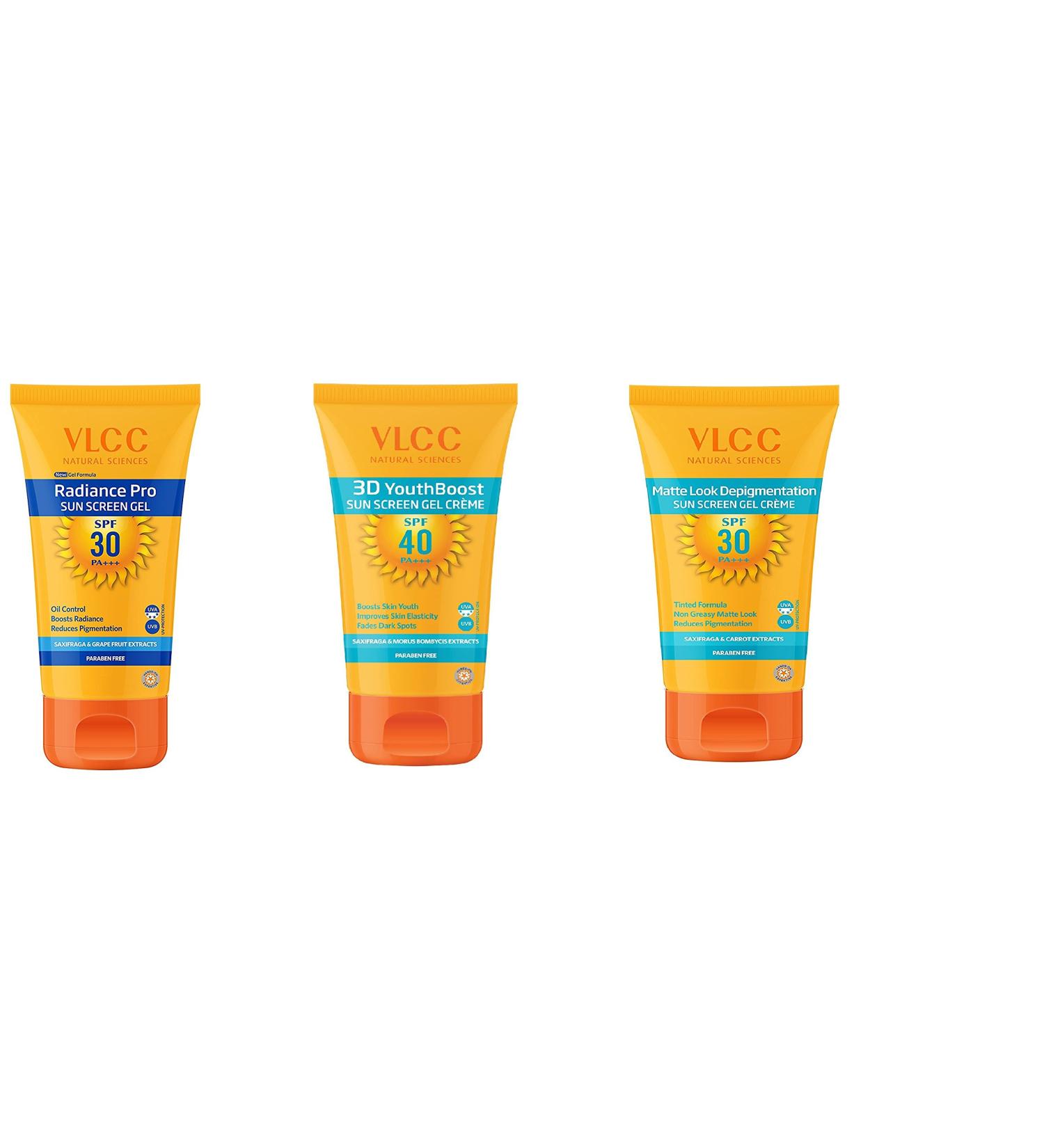 Buy VLCC Radiance Pro SPF 30 Sun Screen Gel & D Youthboost Combo - Matte Look & Depigmentation | International Shipping - Buy Online on SooperMarket.com