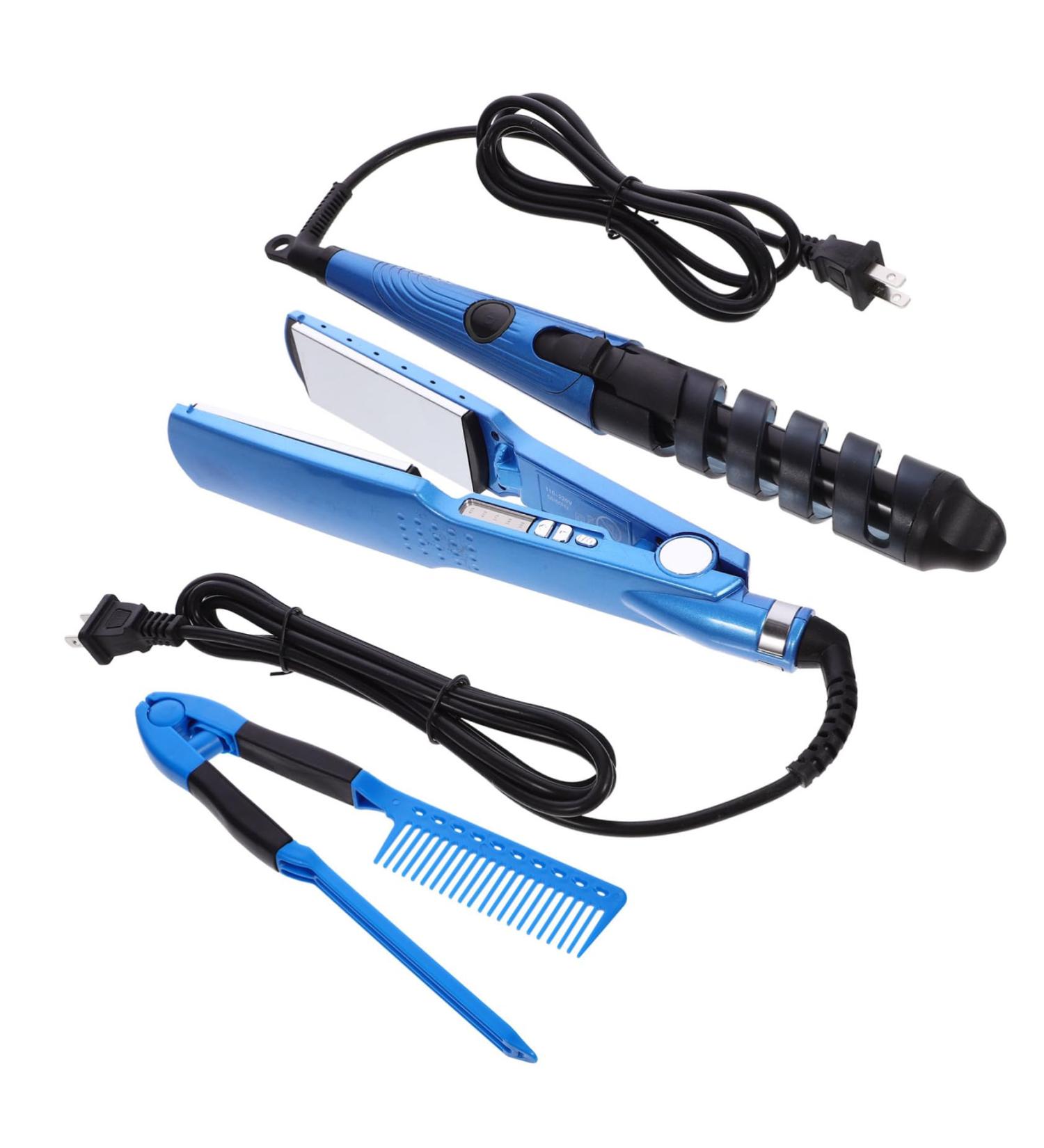 BELLIFFY 1 Set Curling Iron Set Hair Rollers Hair Curler Curling Wand Comb Hair Straightener for Women Copper - Buy Online on SooperMarket.com