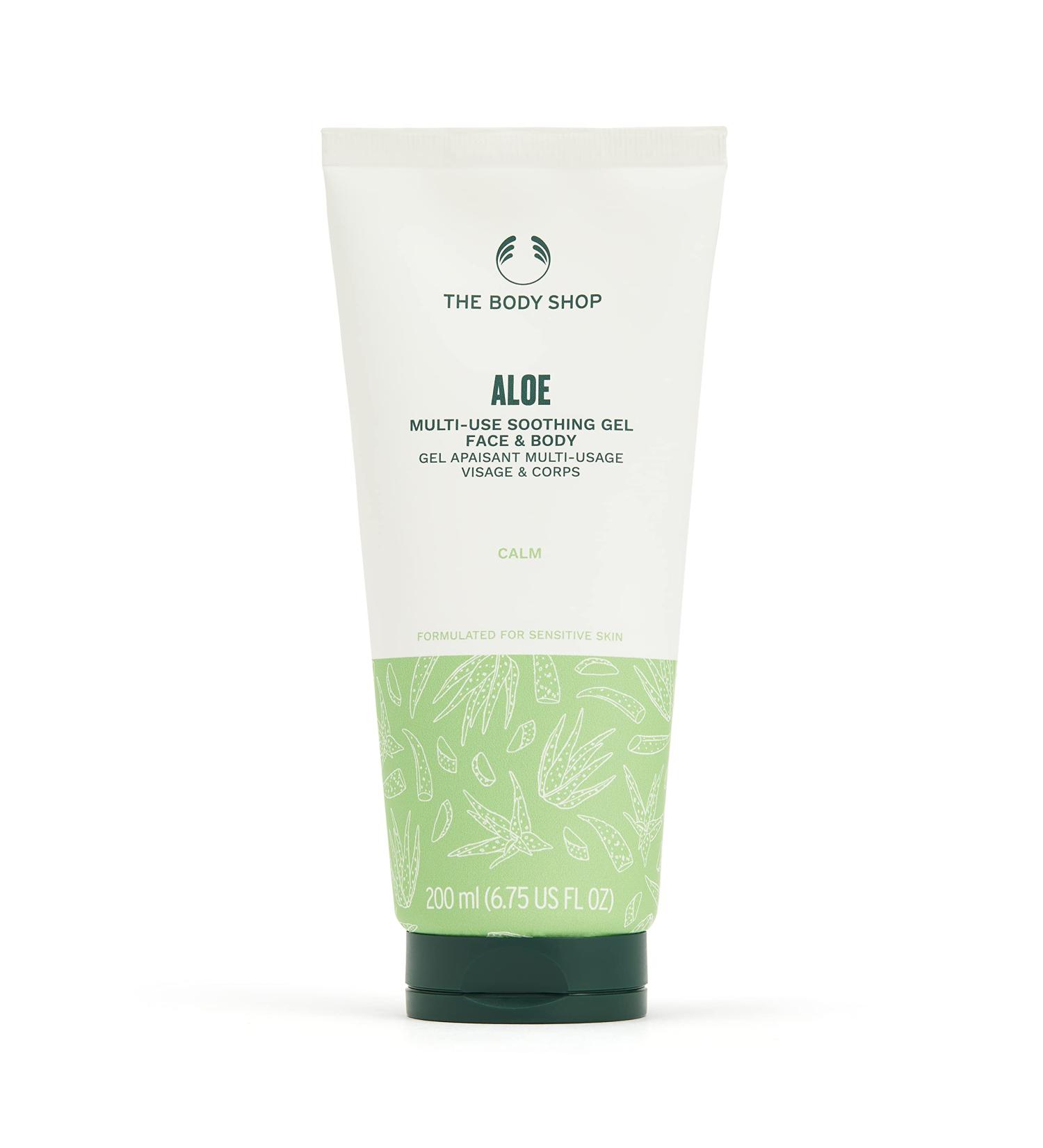 The Body Shop Aloe Vera Multi-Use Soothing Gel 200ml - hydrates and helps soothe dry sensitive skin. Non-greasy and gentle on skin. Can be used as an overnight leave-on mask to restore comfort of ski - Buy Online on SooperMarket.com