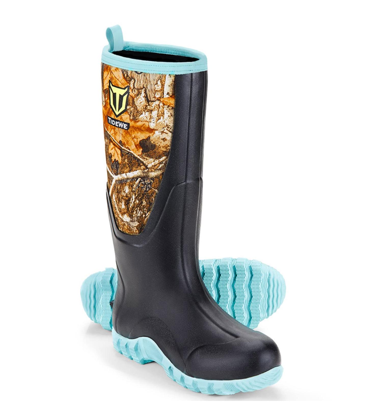TIDEWE Women's Multi-Season Waterproof Rubber Boots - Pink & Green, Size 8 - Buy Online on SooperMarket.com