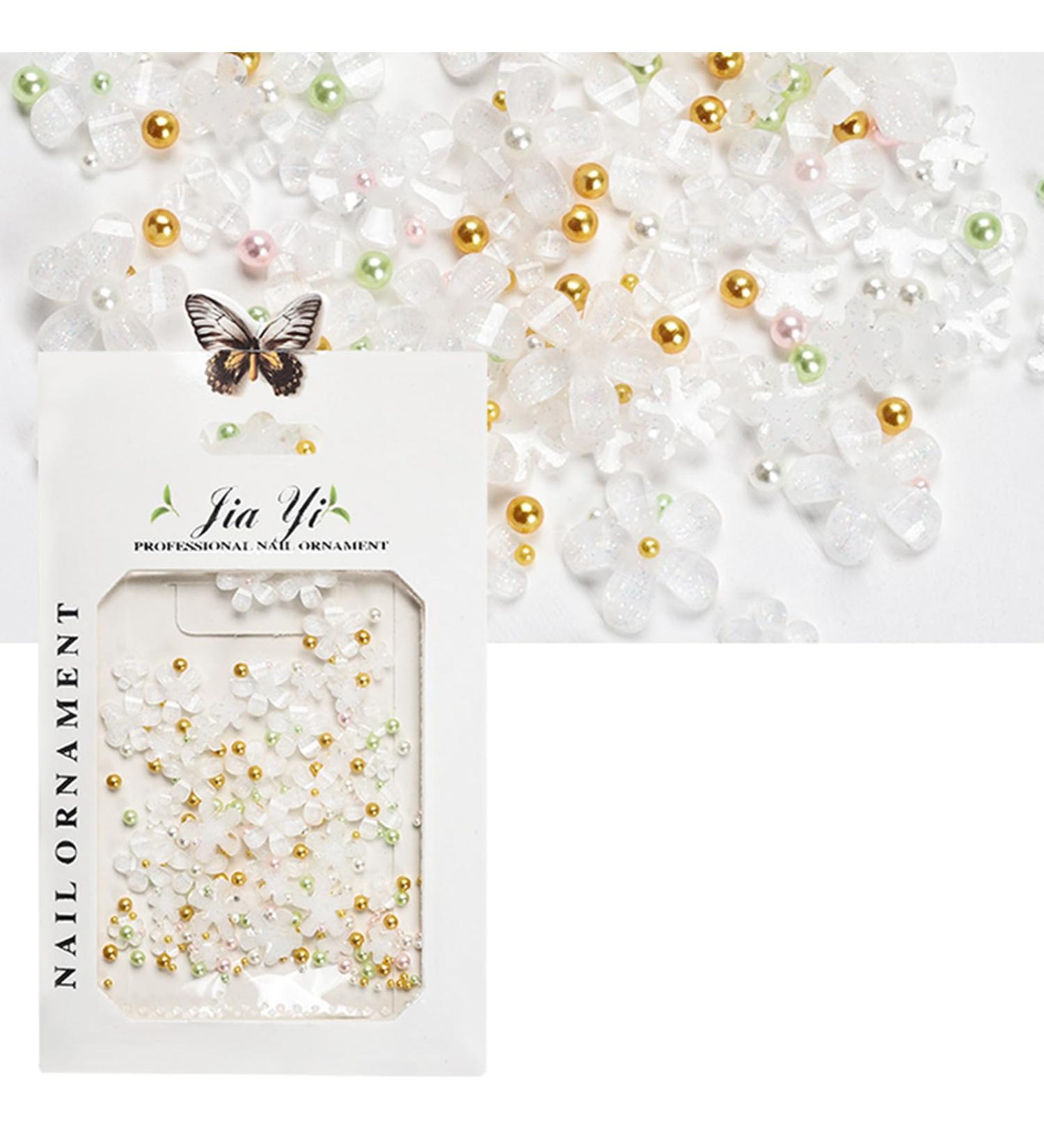 1Bag 3D Flower For Women Nails Art Decorations Easy Installation And Removal Add Charm To Your White - Buy Online on SooperMarket.com