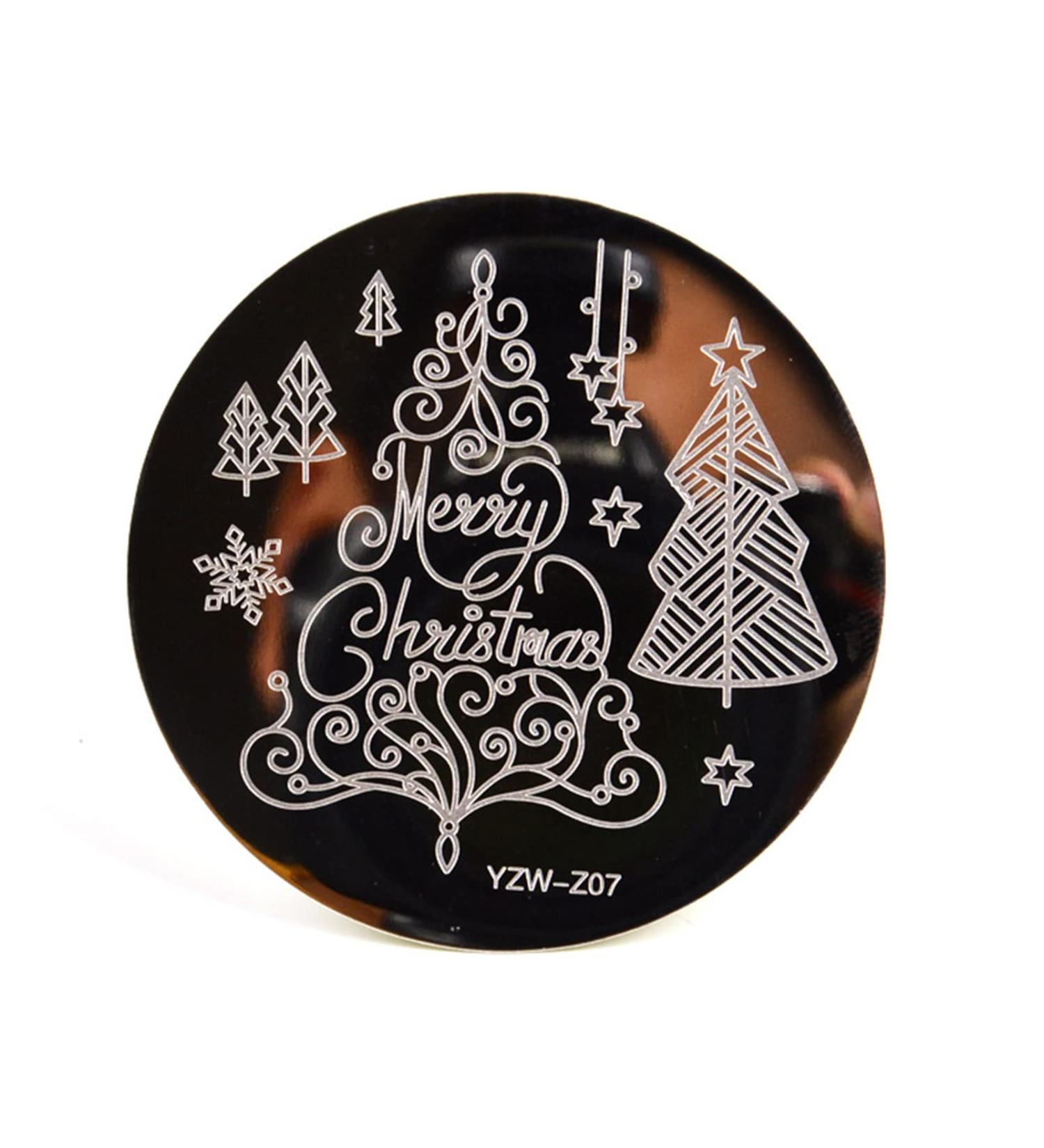 Sanwood Nail Stamp Plate - XMA Pattern | Stainless Steel Manicure Tool Kit | Clear Engraved Nail Art Templates - Buy Online on SooperMarket.com