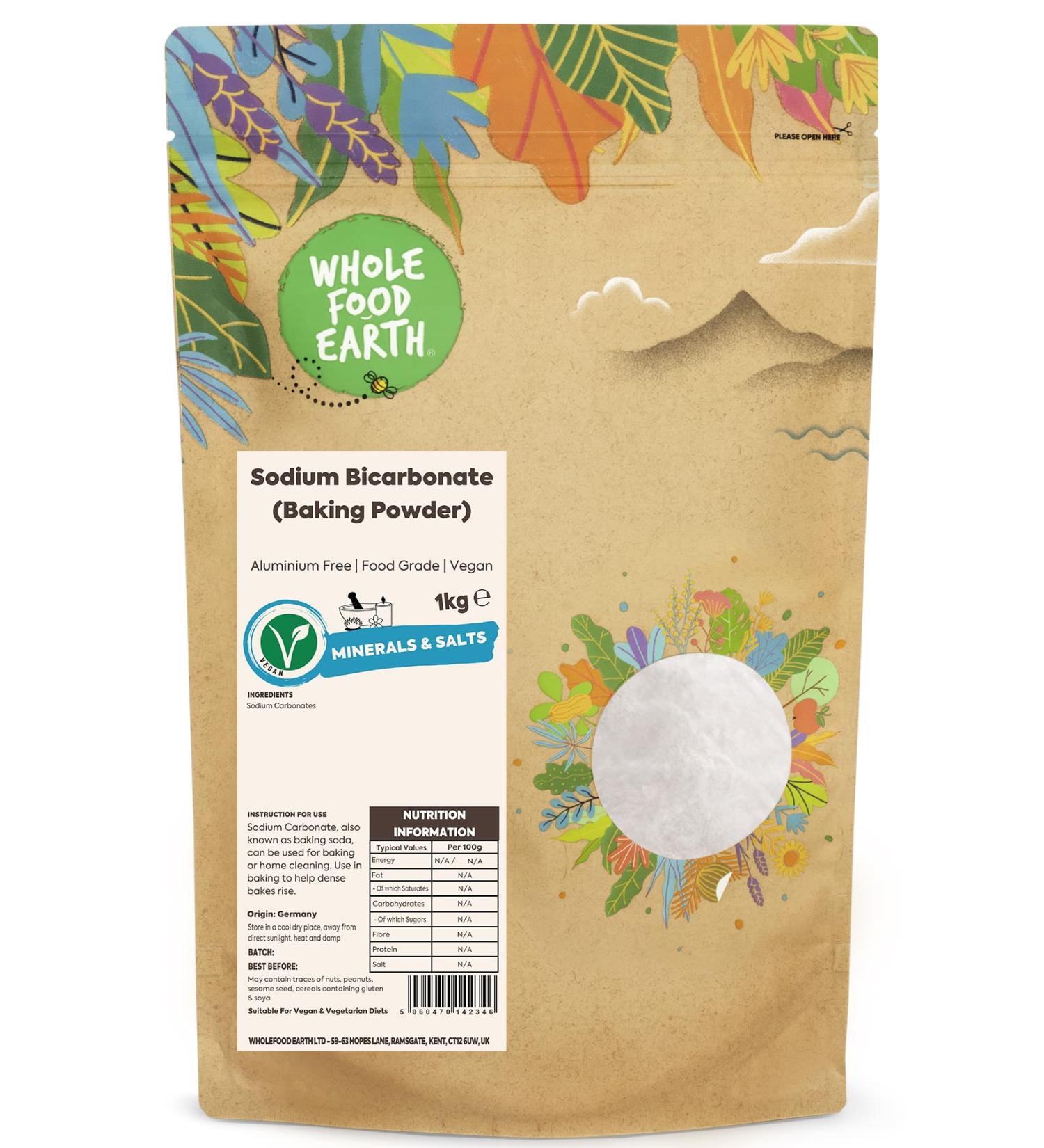 Wholefood Earth Sodium Bicarbonate Baking Soda 1kg - Pack of 1 - Buy Online on SooperMarket.com