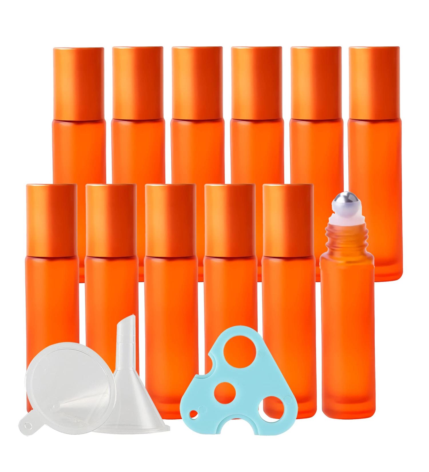 Buy Tianzd 12 Pack 10ml Matte Orange Glass Roller Bottles - Perfect for Essential Oils | Free International Shipping - Buy Online on SooperMarket.com