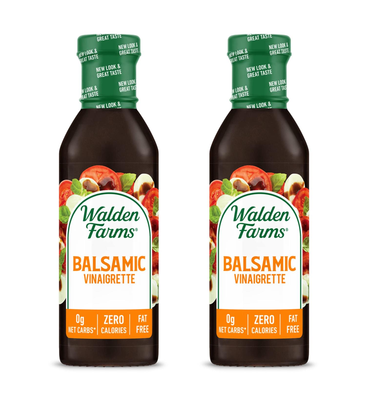 Walden Farms Balsamic Vinaigrette Dressing 2-Pack | Sugar-Free, Keto-Friendly, Vegan | 0g Net Carbs | Fresh Salad and Pizza Topping | 12 oz. Bottles - Buy Online on SooperMarket.com