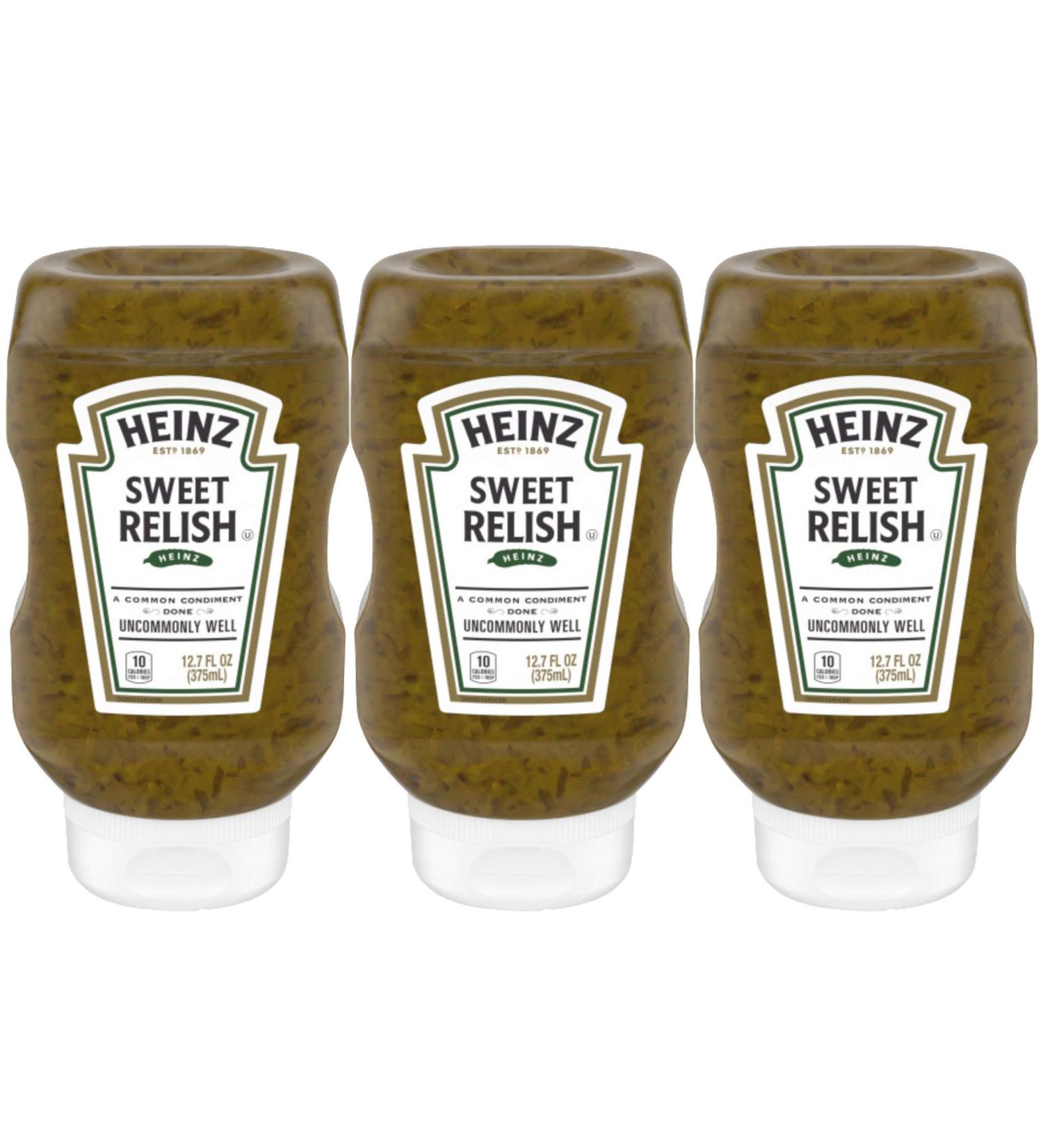 Heinz Sweet Relish 12.7 oz Bottle - Pack of 3 | Condiment for Hot Dogs & Burgers - Buy Online on SooperMarket.com