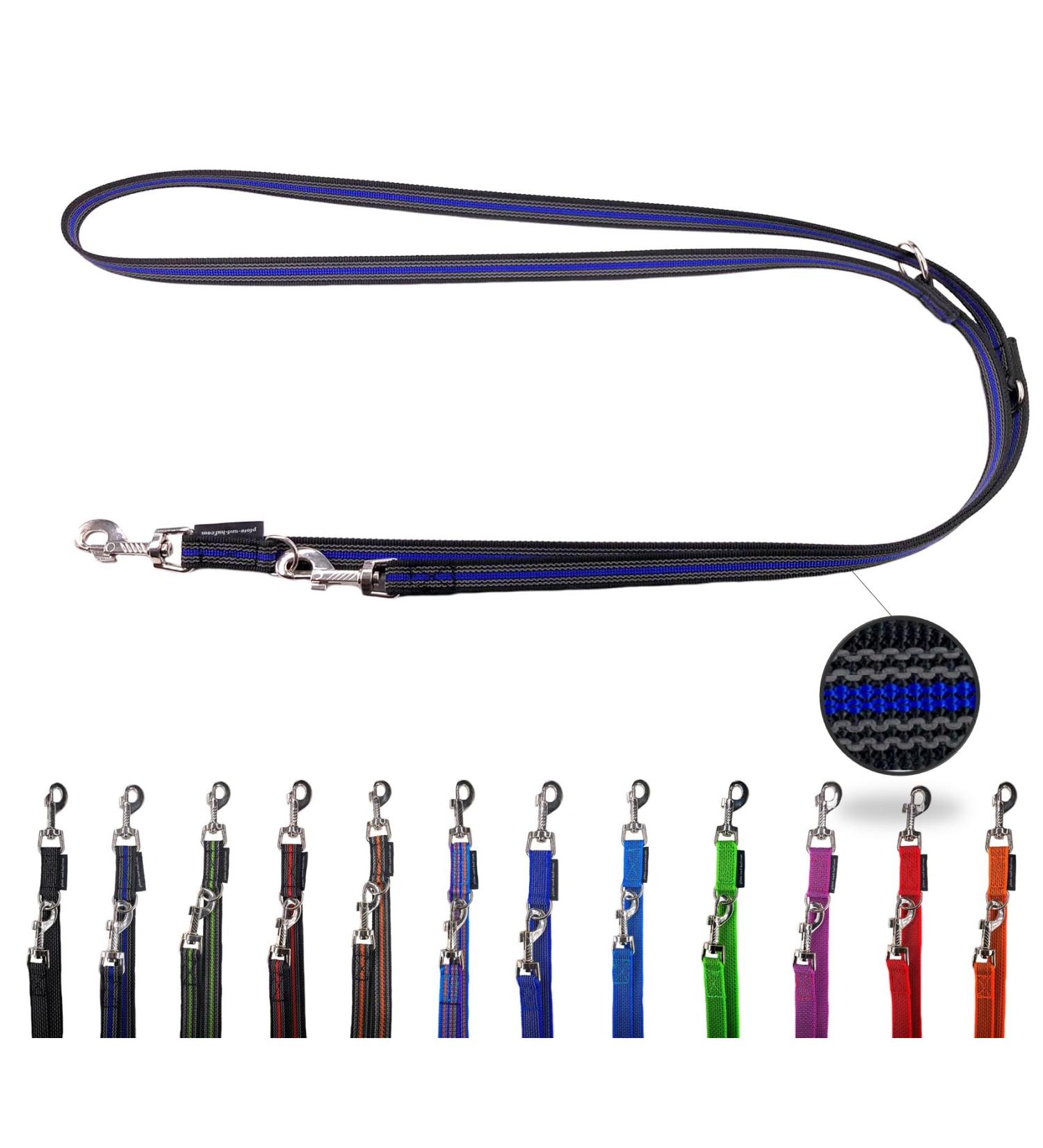 Adjustable Dog Leash for Medium & Large Dogs | Double-Liner | 2m Black-Blue - International Shipping - Buy Online on SooperMarket.com