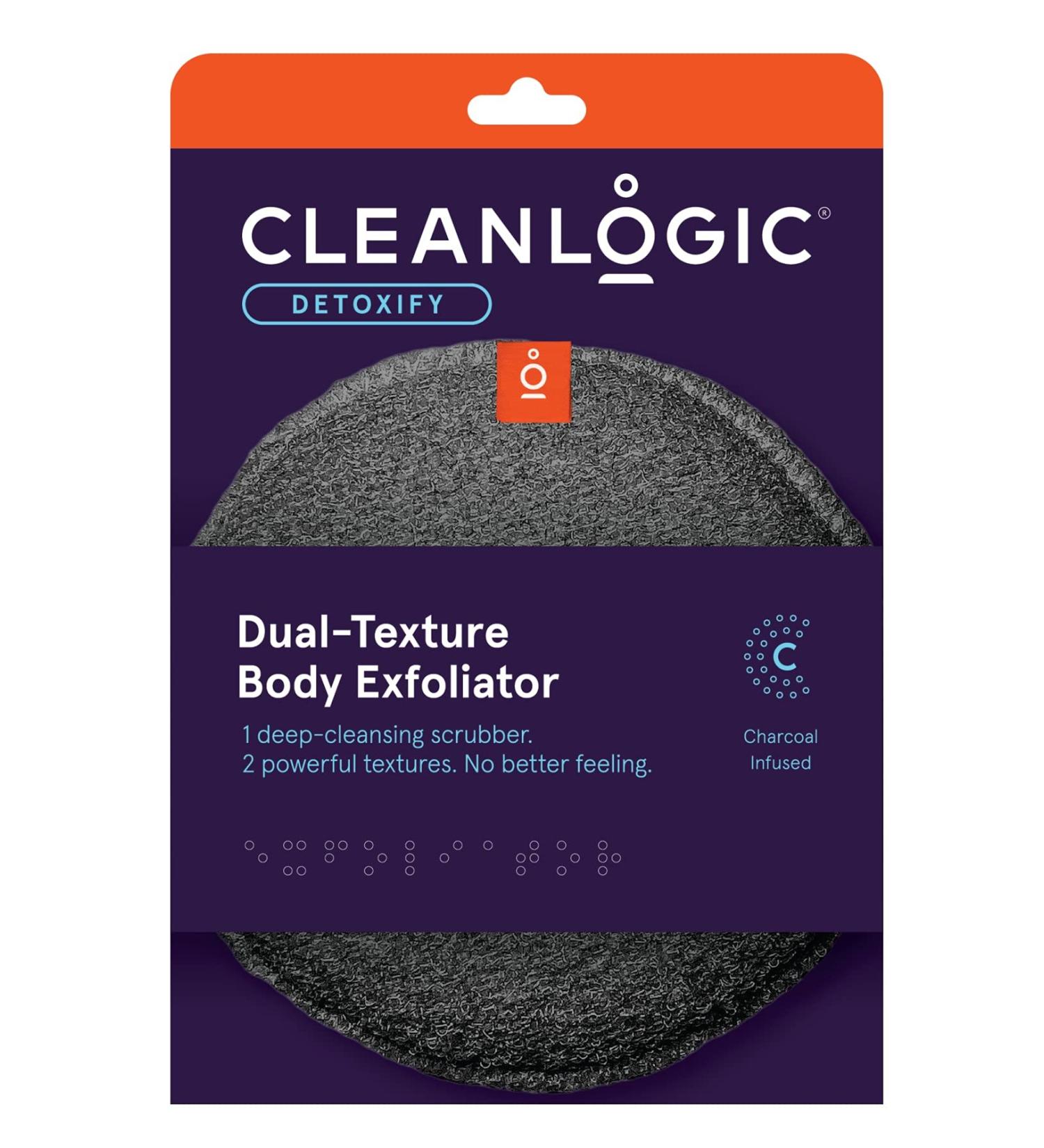 Clean Logic Detox Charcoal Scrubber Body Dual Texture - Pack of 3 | Exfoliating Shower Sponge Set - Buy Online on SooperMarket.com