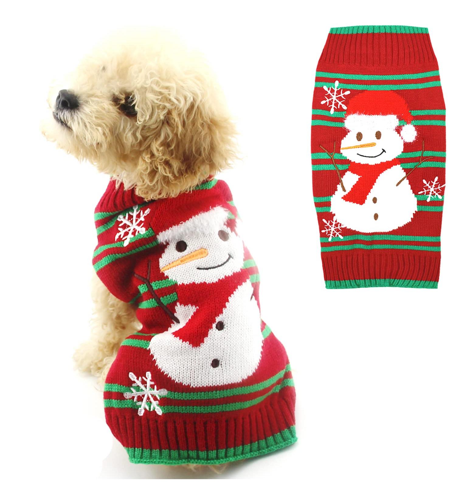 DELIFUR Dog Snowman Holiday Sweater - Christmas New Year Pet Clothes - Buy Online on SooperMarket.com