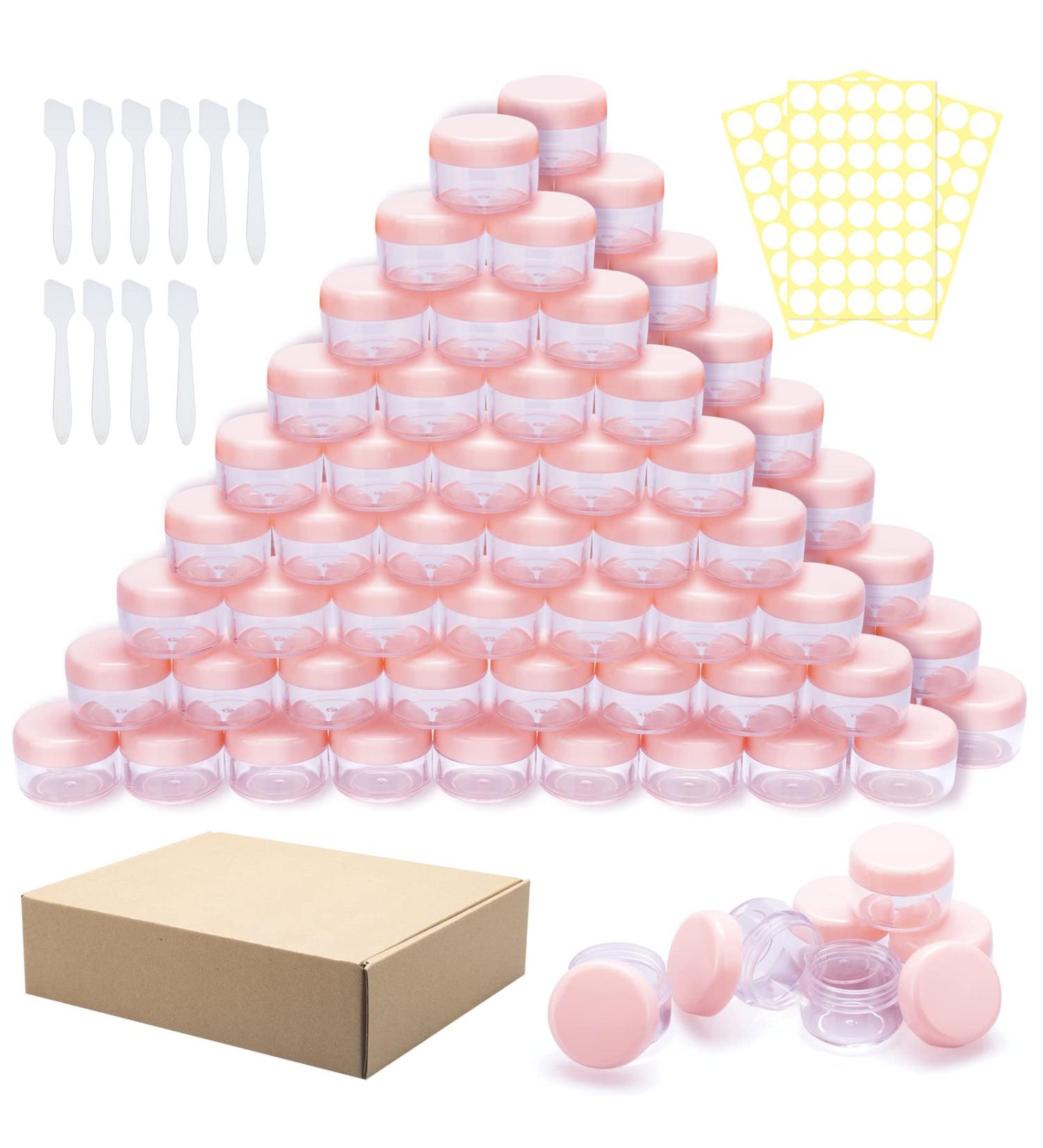 100 Pieces Clear Mini Cosmetic Bottles - 5ml Empty Cream Jars with Screw Caps for Lip Balm & Lotion - Transparent Cremeglas Containers - Buy Online on SooperMarket.com