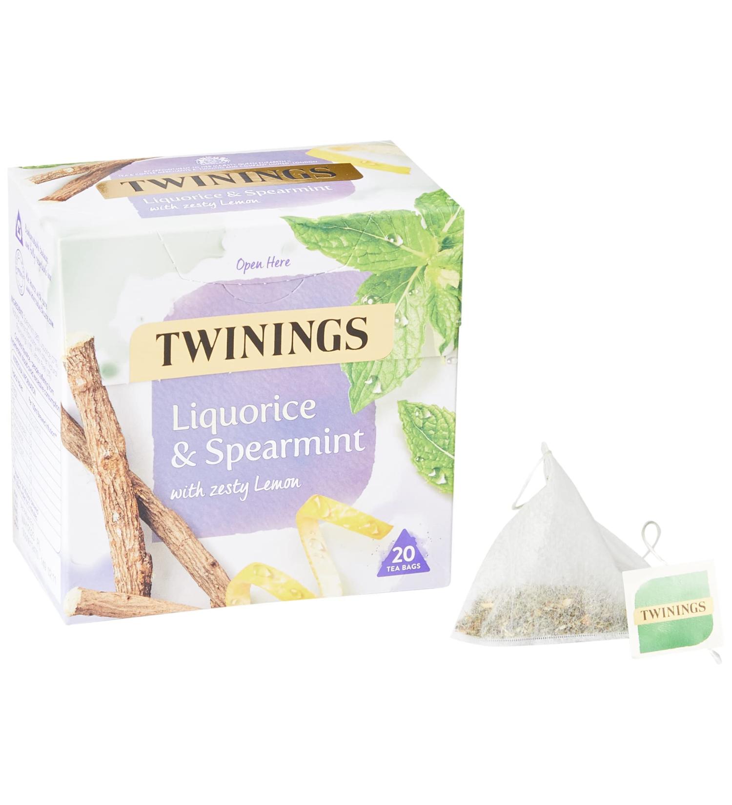Twinings Liquorice and Spearmint Herbal Tea Bags - 20 Count Pack | Refreshing Blend of Liquorice and Spearmint - 1 Pack - Buy Online on SooperMarket.com