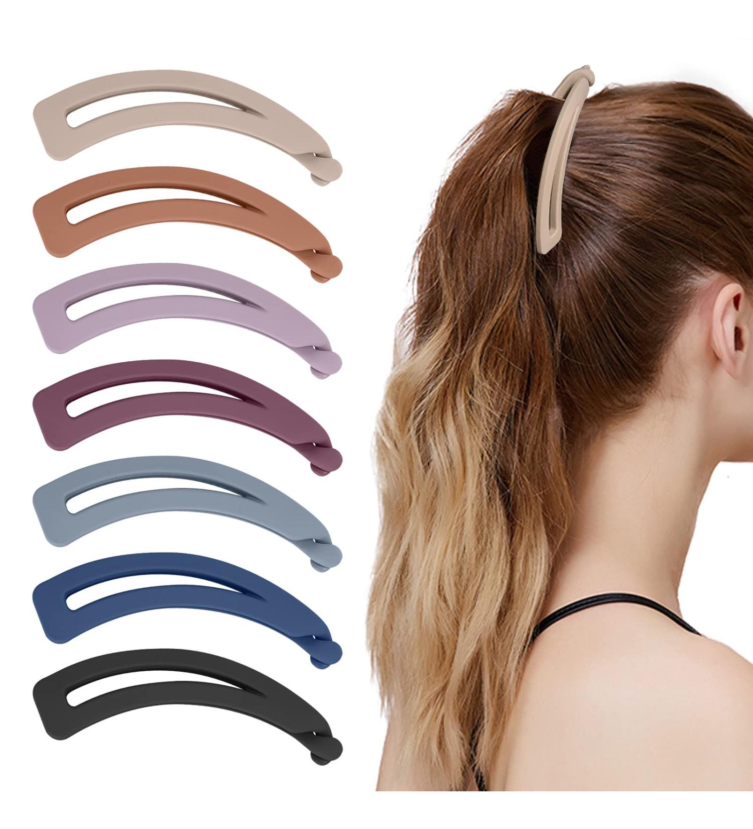 7pcs Matte Banana Hair Clips for Thick Hair - Strong Holder Ponytail Clips for Women - No Slip Fashionable Beauty Clamp - Buy Online on SooperMarket.com