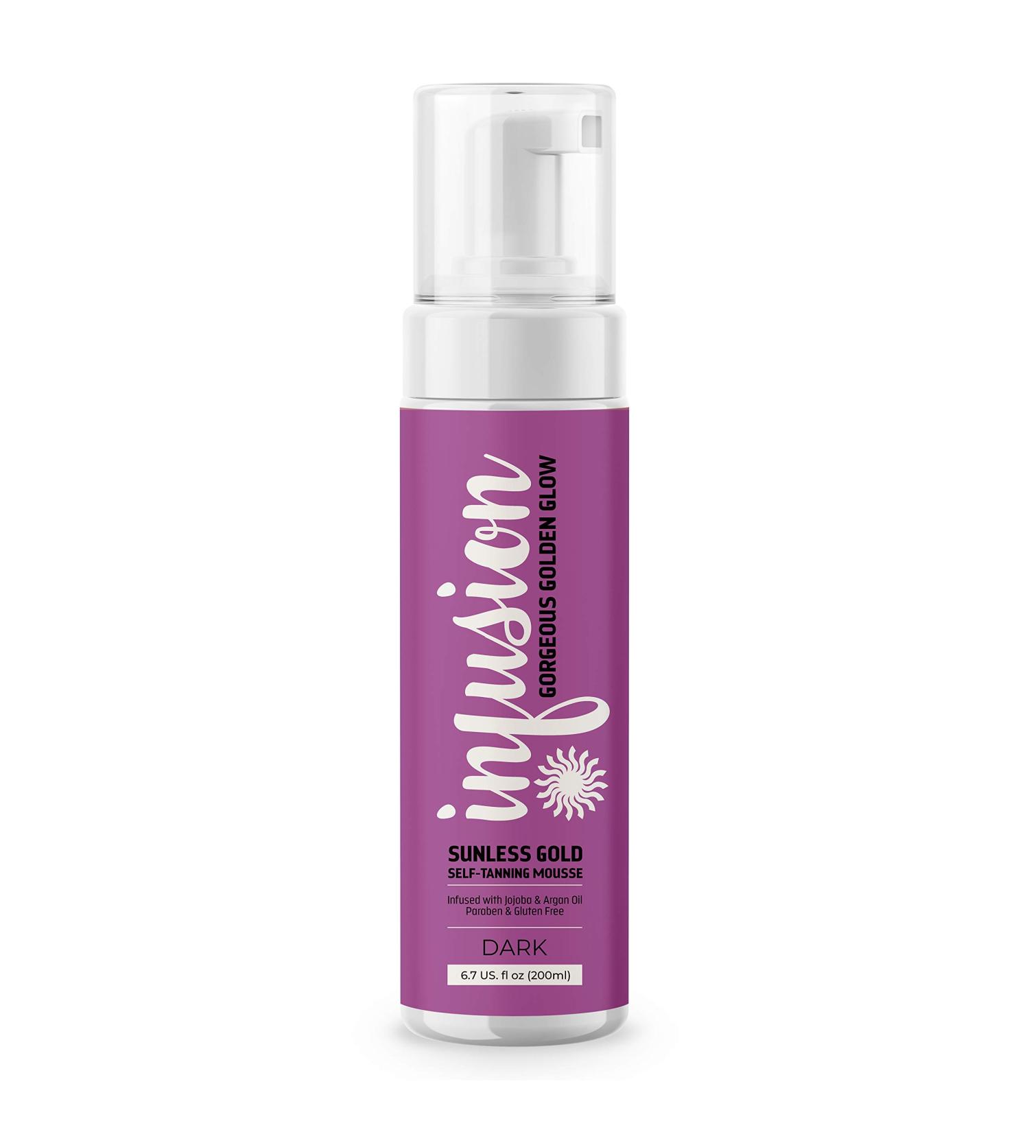 Infusion Premium Self-Tanning Mousse | Sunless Streak Free Self-Tanner Foam | Instant Color Quick Drying | Professional Formula | Gorgeous Natural Golden Tan| Best Self Tanner (Dark)