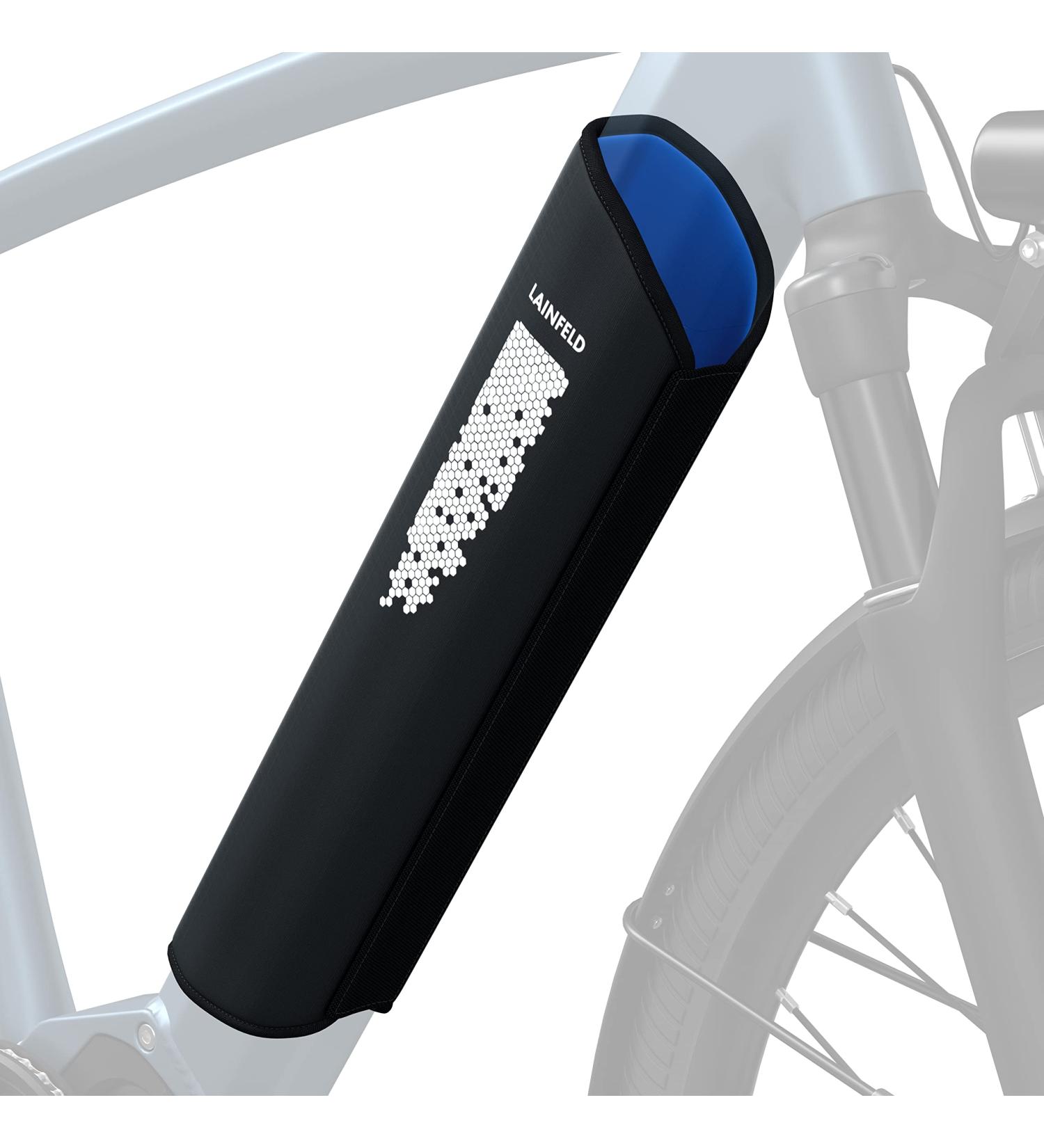 Lainfeld E-Bike Battery Protective Cover | Universal Fit | 30-41 cm Circumference | Neoprene Protection Against Cold & Dirt | Reflectors | Black-Blue E-Bike Accessories - Buy Online on SooperMarket.com