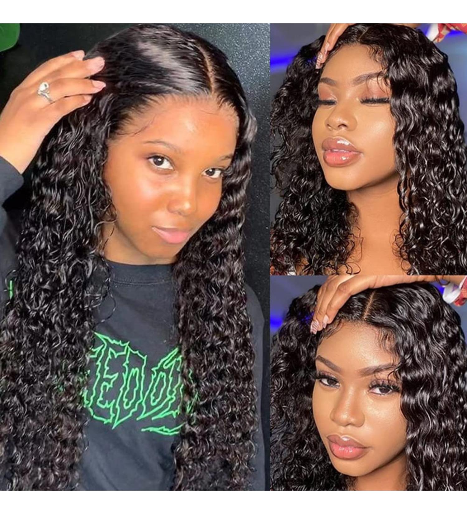 26 Transparent Lace Front Water Wave Wig - Brazilian Virgin Hair, Glueless Curly Wigs - Buy Online on SooperMarket.com