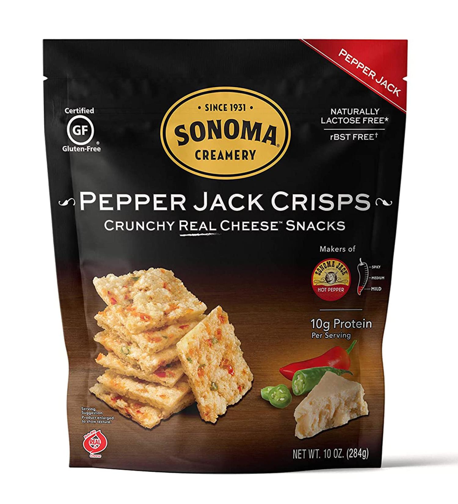 Sonoma Creamery Cheese Crisps Pepper Jack 10 Oz - High Protein, Low Carb, Gluten Free, Keto-Friendly Snack - Buy Online on SooperMarket.com