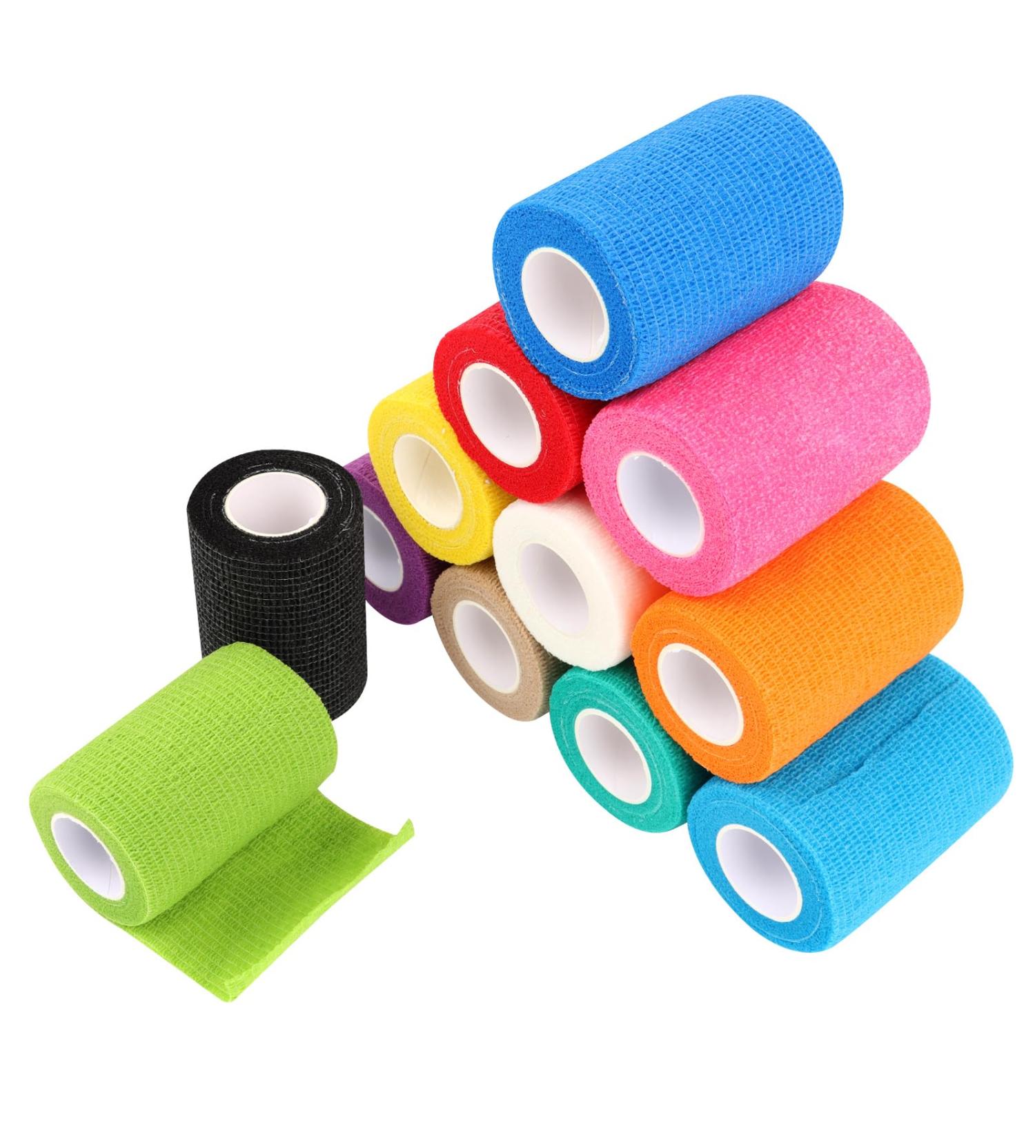 12 Rolls Self-Adhesive Bandage - Elastic & Non-Woven for Athletes & Pets | 7.5cm x 4.5m - Buy Online on SooperMarket.com