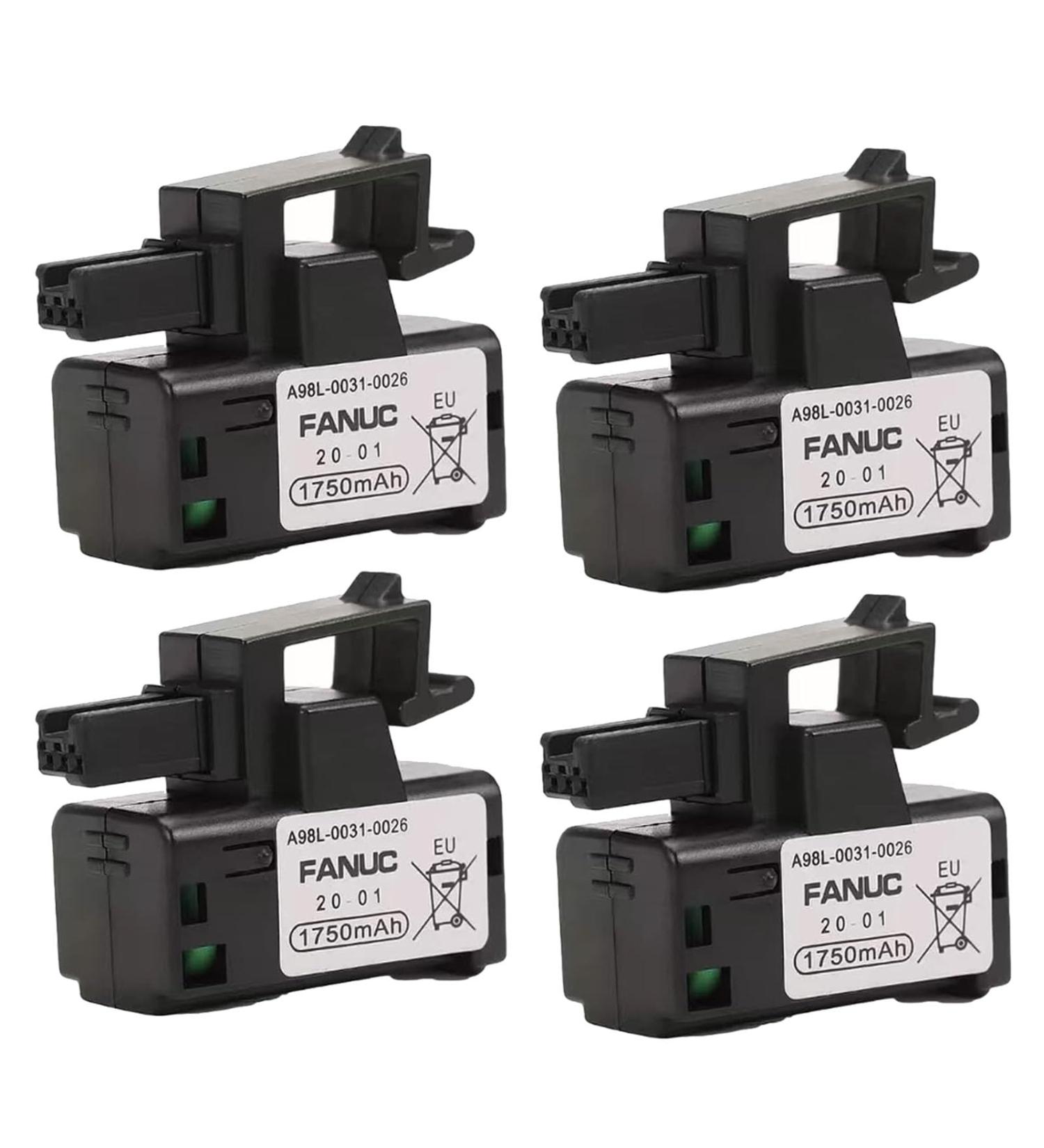 Buy 4 Pack 3V 1750mAh A98L-0031-0026 PLC Battery for FANUC A98L-0031-0026 A02B-0309-K102 - Non-Rechargeable International Shipping - Buy Online on SooperMarket.com