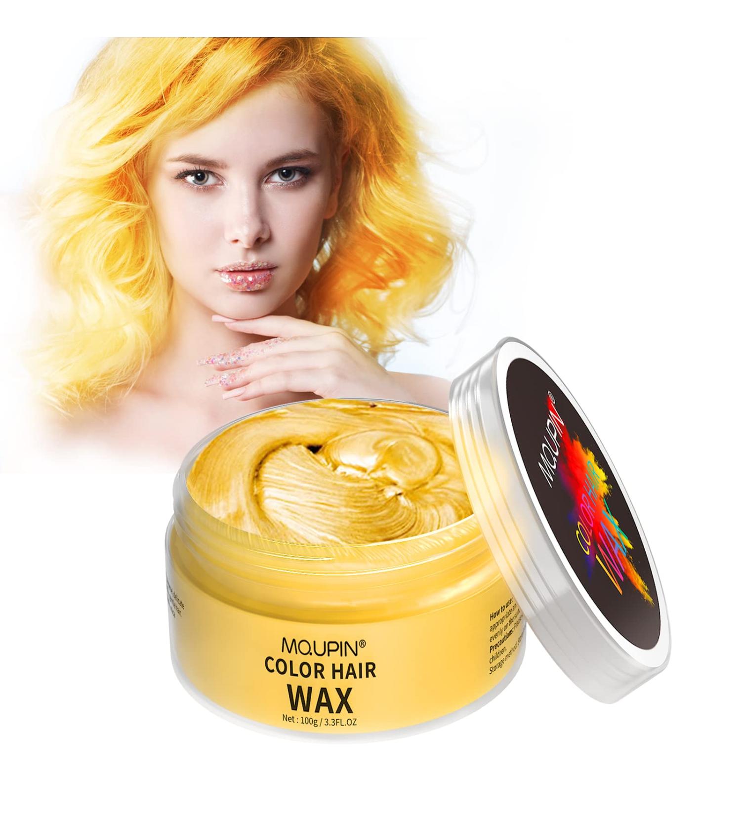 Buy Yellow Hair Color Wax - Washable Temporary Dye for Men Women & Kids | Perfect for Halloween Parties Cosplay & More - Buy Online on SooperMarket.com