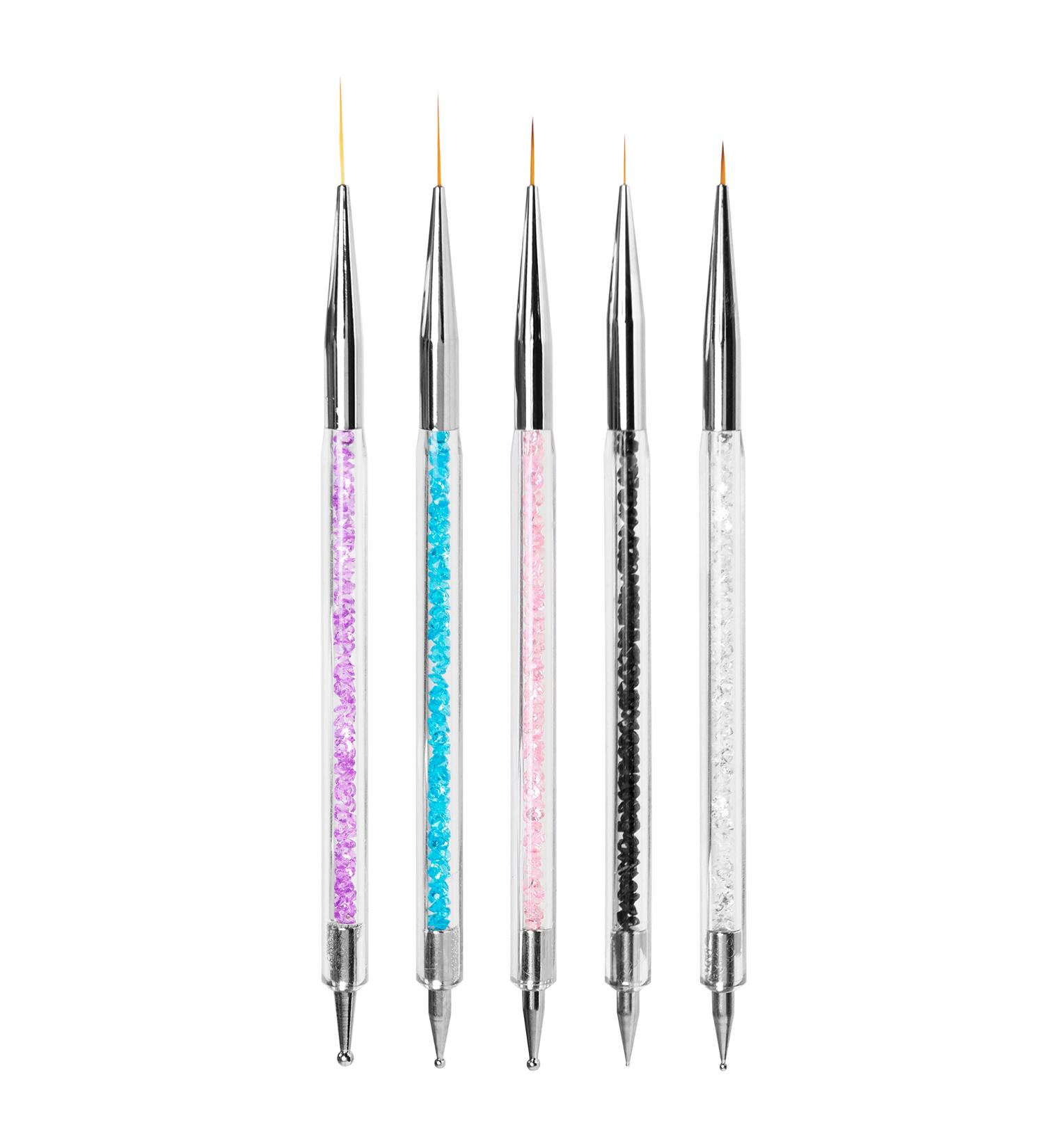 HOMEREVEL 5Pcs Nail Art Brush Set for Stunning Designs and Fine Detailing - Ideal for Salons and DIY Nail Art - Buy Online on SooperMarket.com