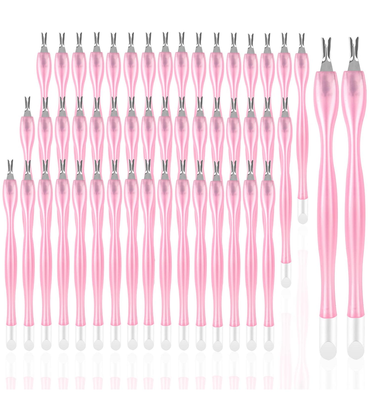 50Pcs Pink Nail Cuticle Trimmer Rubber Cleaner Dead Skin Fork Pusher Set for Women and Men - Buy Online on SooperMarket.com