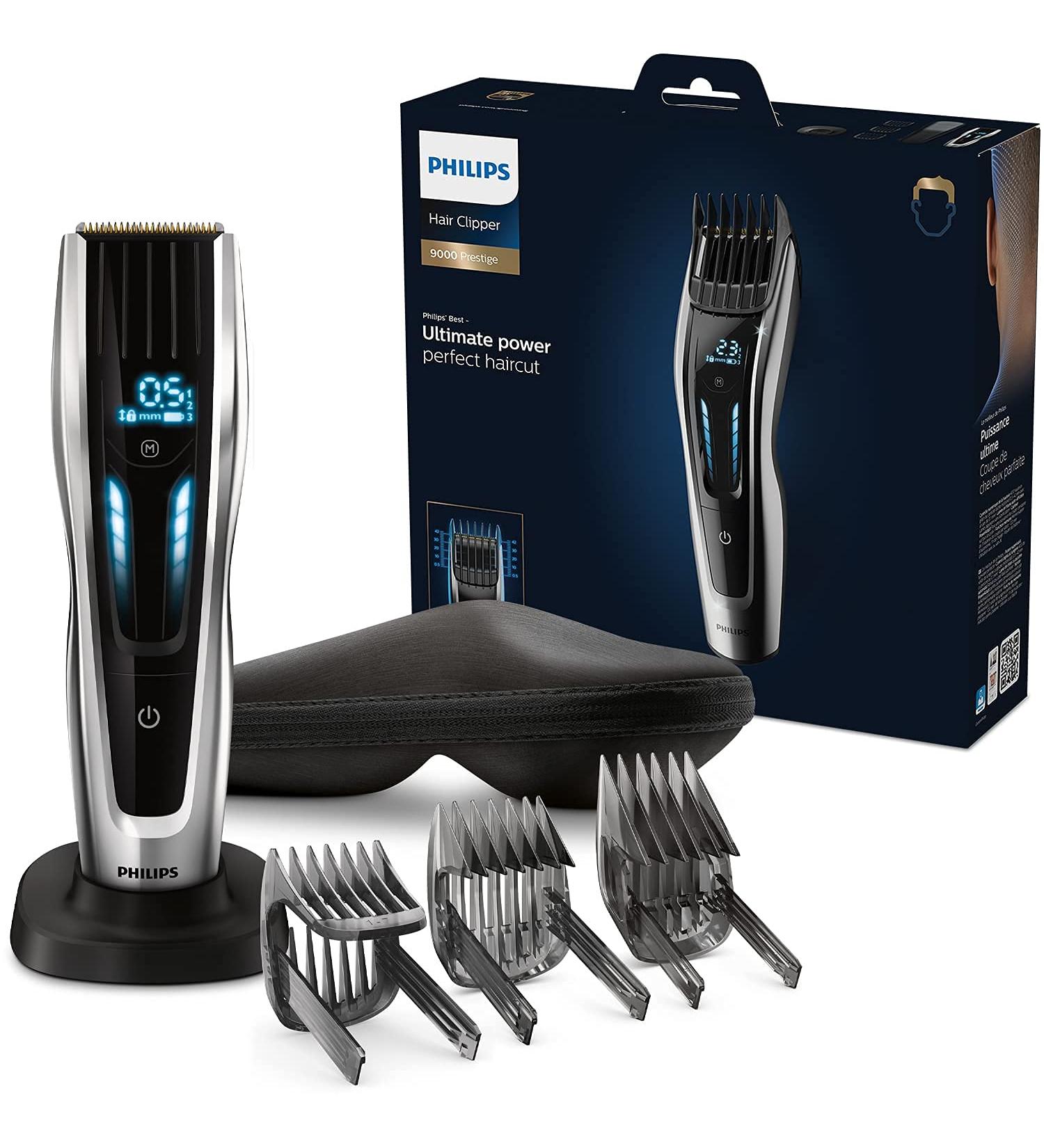 Philips Series 9000 Hair Clipper HC9450/20 - 400 Length Settings Titanium Blades & Digital Touch Control | S9000 3 Combs & 2 Accessories - International Shipping Available - Buy Online on SooperMarket.com