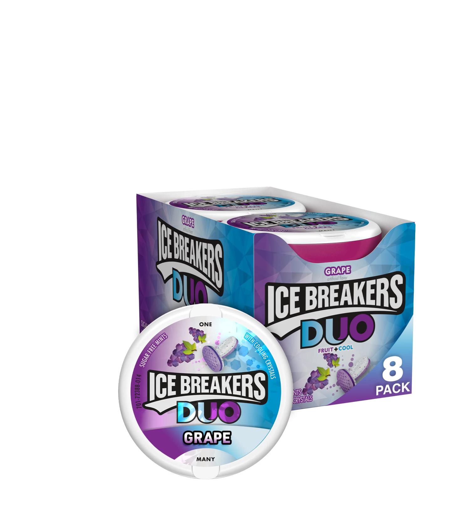 Ice Breakers Duo Grape Sugar Free Breath Mints 1.3 oz Tins (8 Pack) - Buy Online on SooperMarket.com