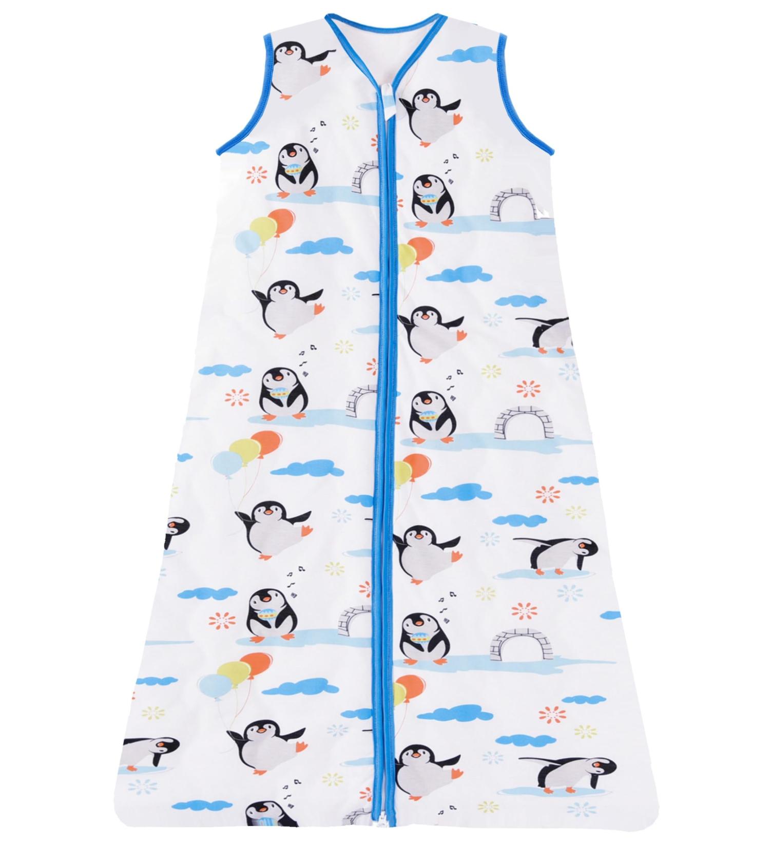 Chilsuessy 2.5 Tog Baby Sleeping Bag | Penguin Family Design | 100% Cotton Nursery Bedding | 130cm/4-6 Years | All Year Round Wearable Blanket - Buy Online on SooperMarket.com