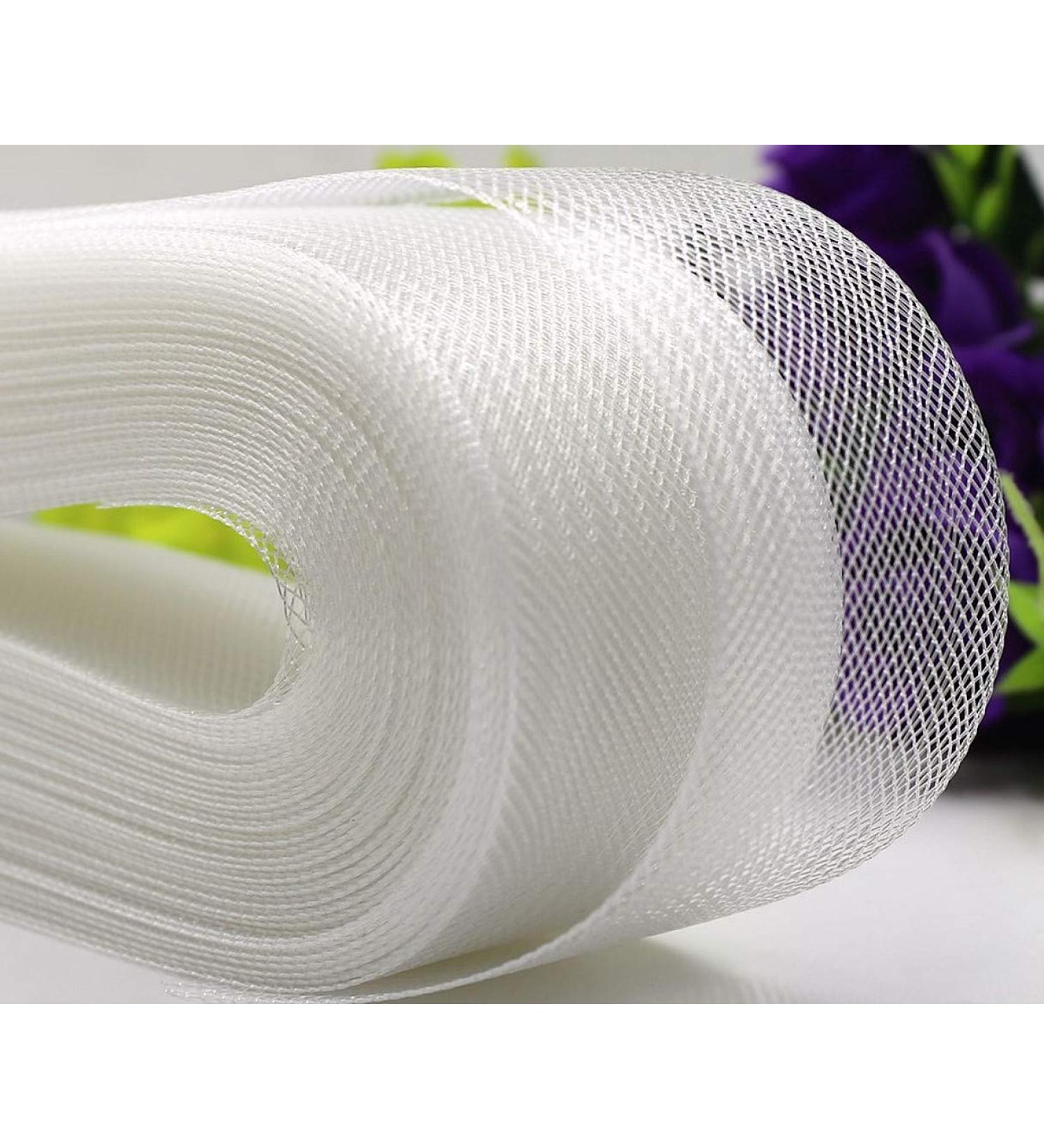 Abbaoww 50 Yards Stiff Horsehair Braid - 5 Inch Polyester Boning for Wedding Dress Sewing - White - Buy Online on SooperMarket.com