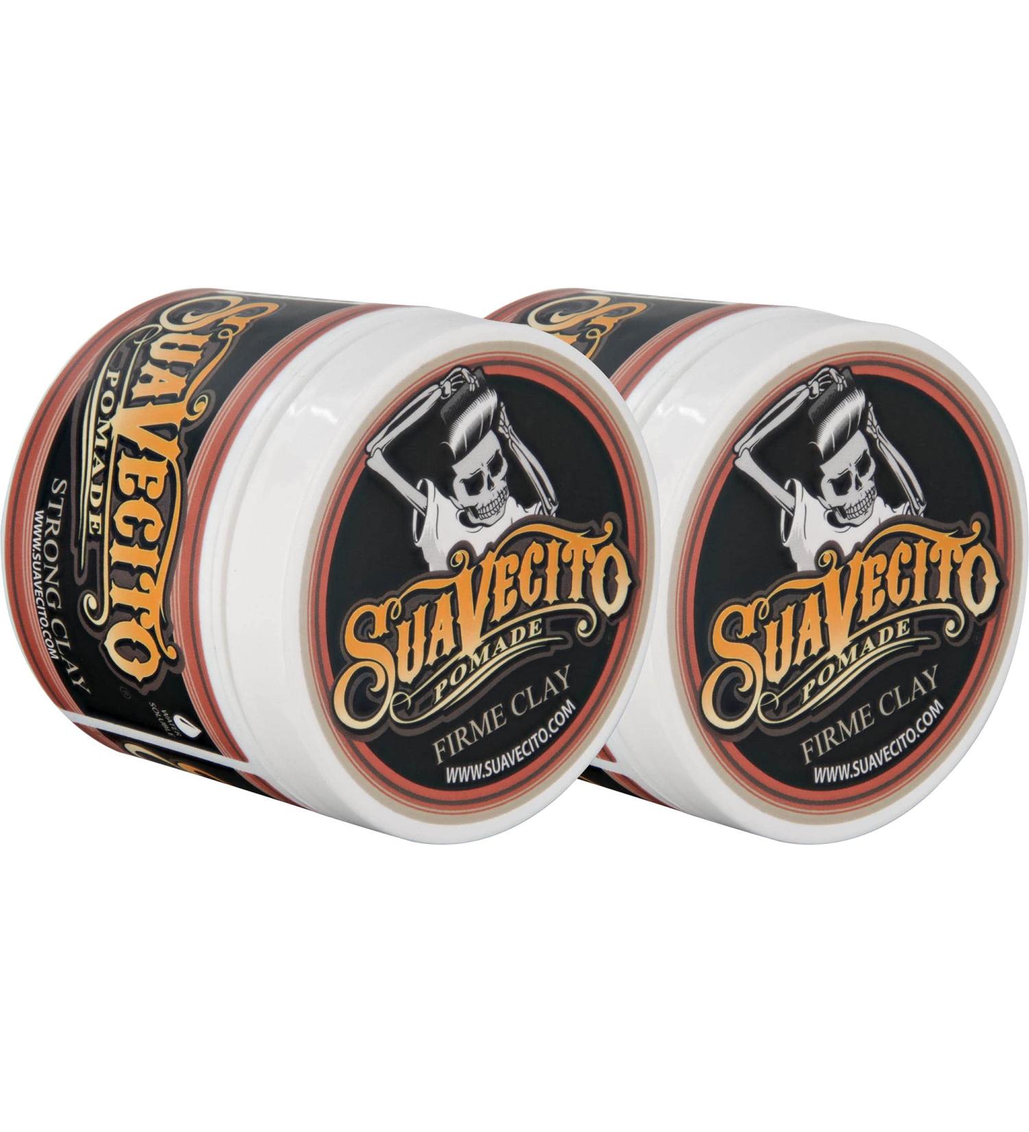 Suavecito Firme Clay Pomade 4 oz - 2 Pack | Strong Hold, Low Shine Matte Hair Clay for Men - Buy Online on SooperMarket.com