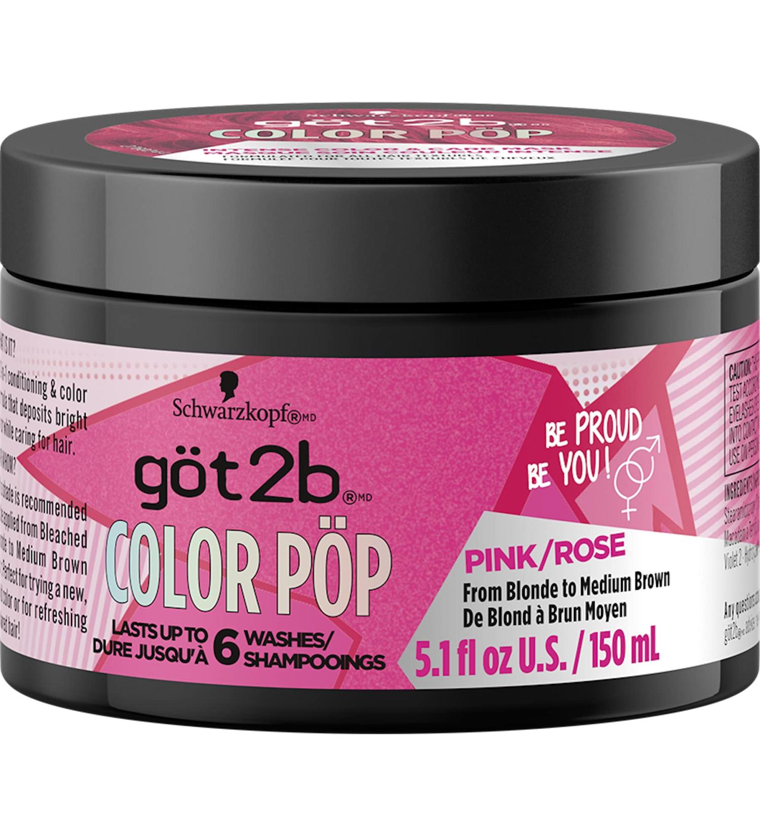 Got2b Color Pop Pink Semi-Permanent Hair Color Mask 5.1 oz - Buy Online on SooperMarket.com