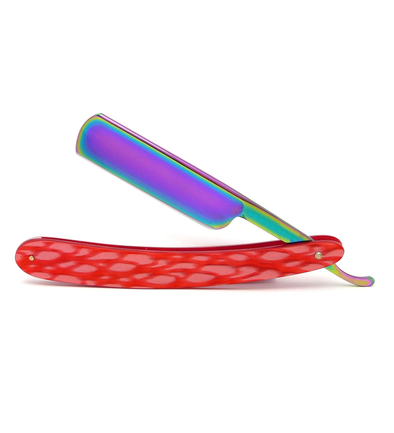 Razor 7/8" with anodized cast steel blade and plastic handle red