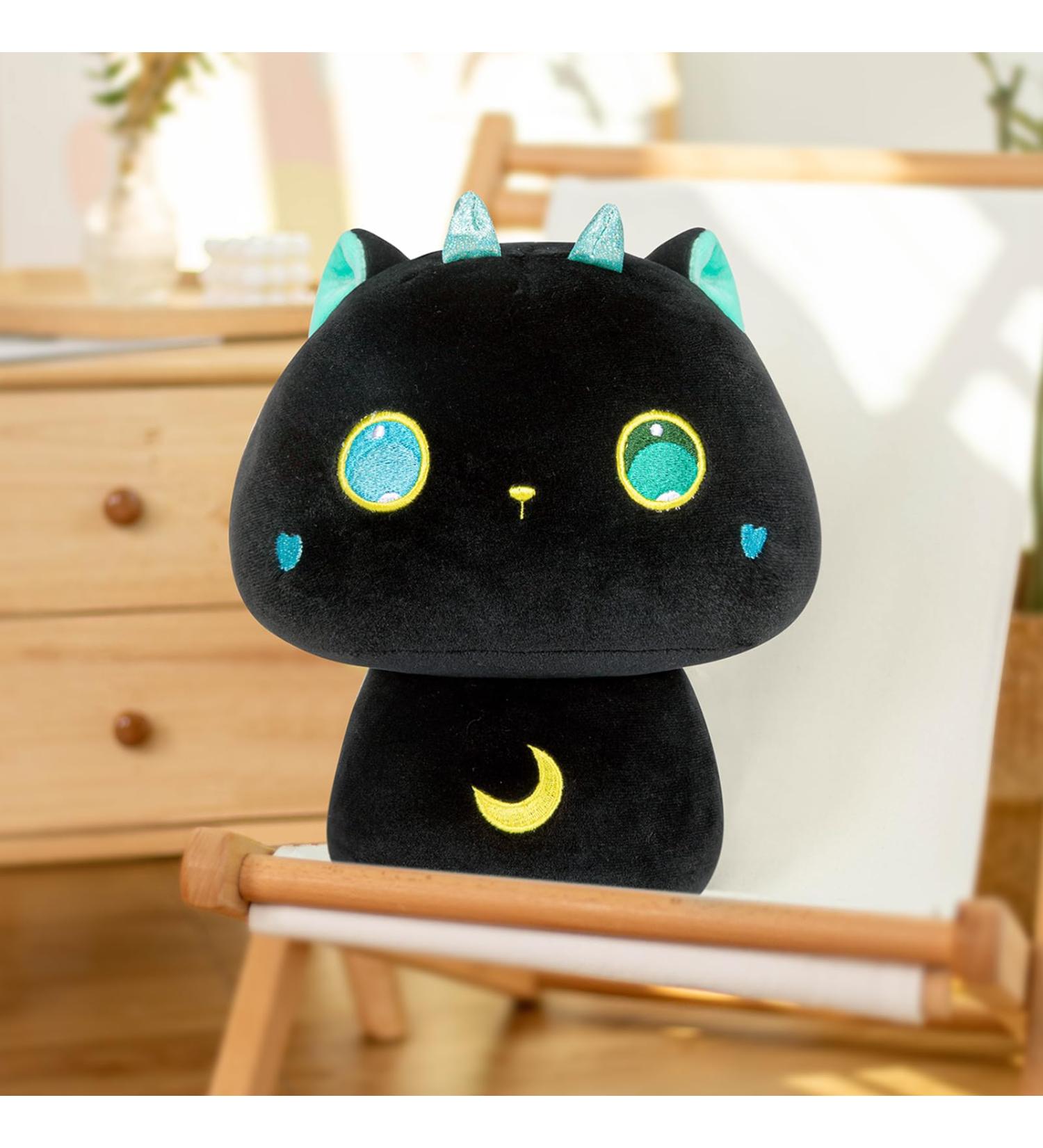 Mewaii 14'' Soft Big Eyes Cat Mushroom Stuffed Animal Plush Pillow Toy - 14 Inch Squishy Cat with Big Eyes - Buy Online on SooperMarket.com