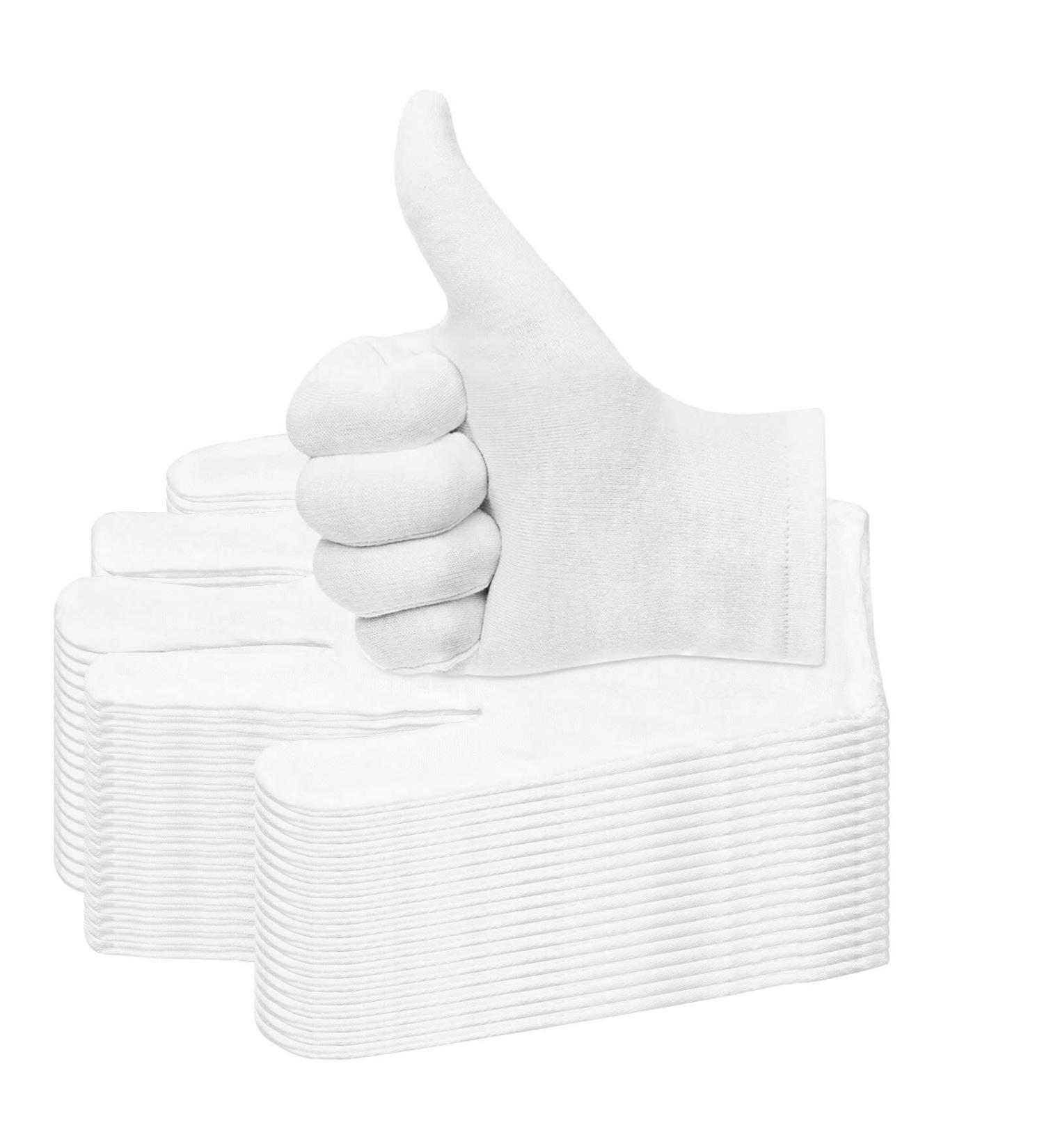 Paxcoo 20 Pairs White Cotton Gloves for Dry Hands, Eczema, Cosmetic Moisturizing - Medium Size - Buy Online on SooperMarket.com