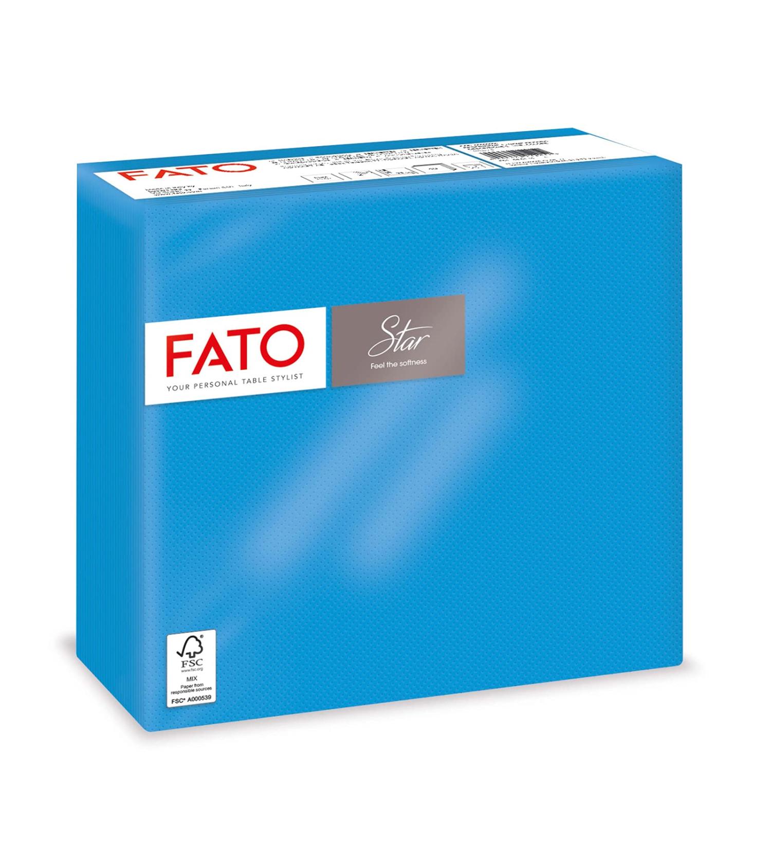 FATO Disposable Paper Napkins - Soft & Gentle 40 Pack 38x38 cm Turquoise 2-Layer 100% Pure Cellulose FSC Certified - Buy Online on SooperMarket.com