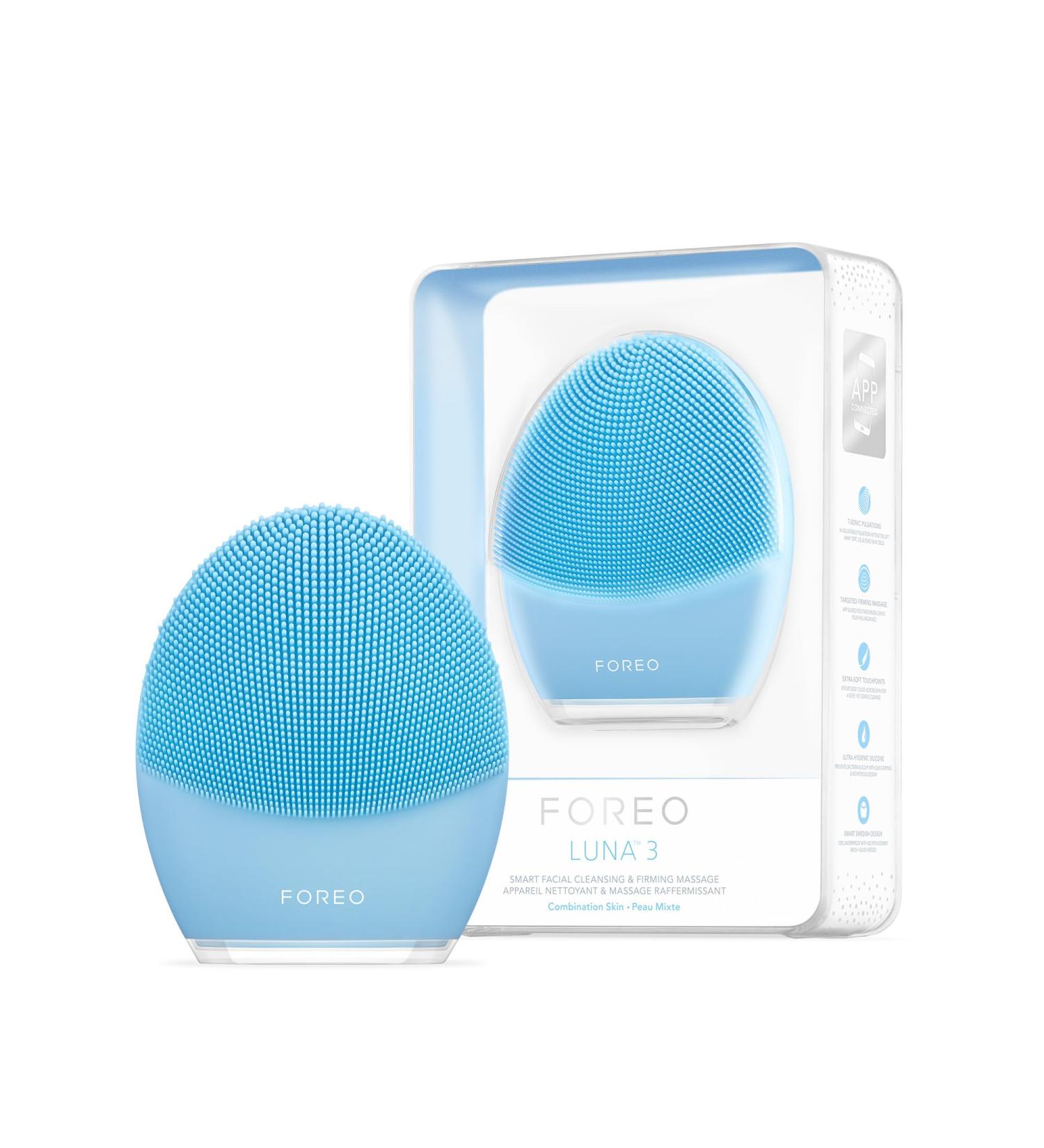 FOREO LUNA 3 Facial Cleansing Brush - Combination skin - Anti Aging Face Massager - Enhances Absorption of Facial Skin Care Products - For Clean & Healthy Face Care - Simple & Easy - Waterproof Combination Skin 310 g (Pack of 1) - Buy Online on SooperMarket.com