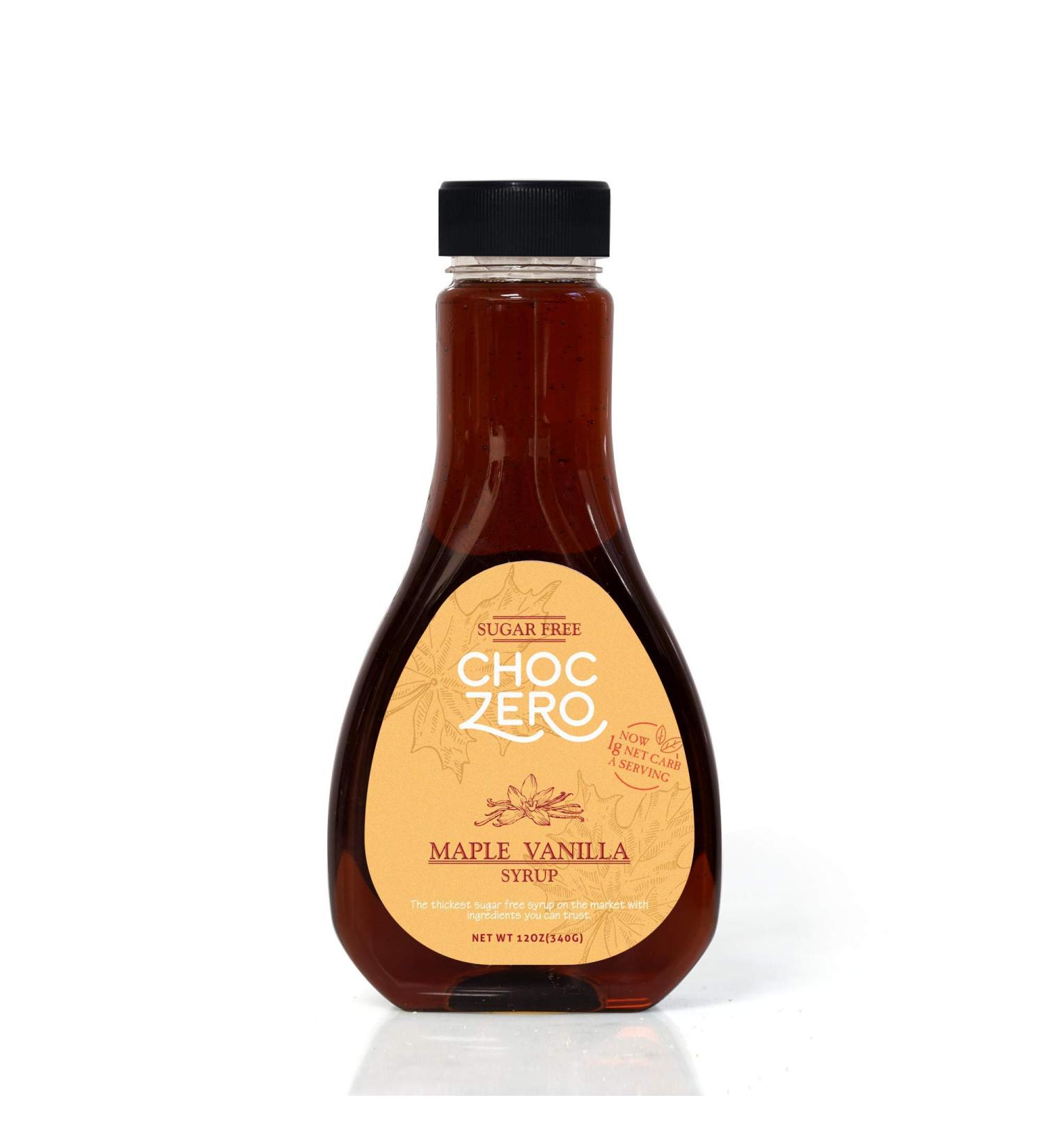 ChocZero Maple Vanilla Syrup - Sugar-Free, Low Carb, Gluten-Free | 12oz Bottle, Dessert & Breakfast Topping - Buy Online on SooperMarket.com