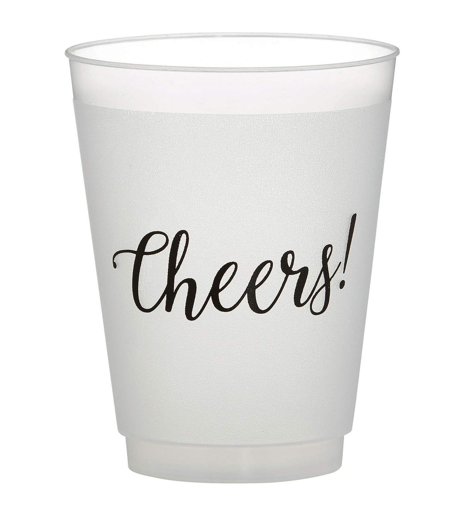 SB Design Studio Sips Drinkware 16oz Frosted Plastic Cups - 8 Count Cheers (D2205) - Buy Online on SooperMarket.com