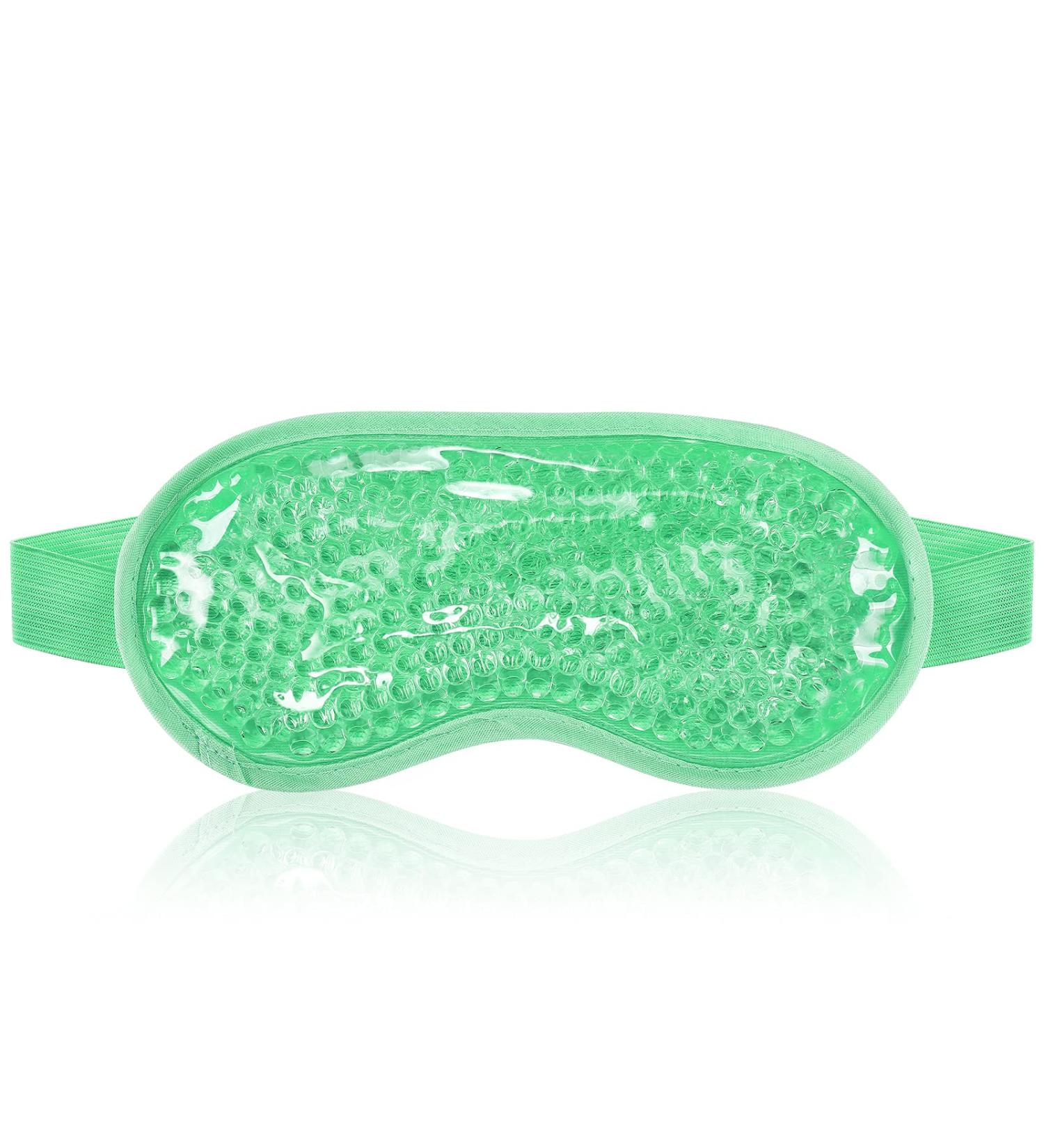 KOLTECH Cooling Gel Eye Mask - Reusable Hot Cold Pack for Stress Relief, Headaches, Migraines, Puffiness - Green - Buy Online on SooperMarket.com