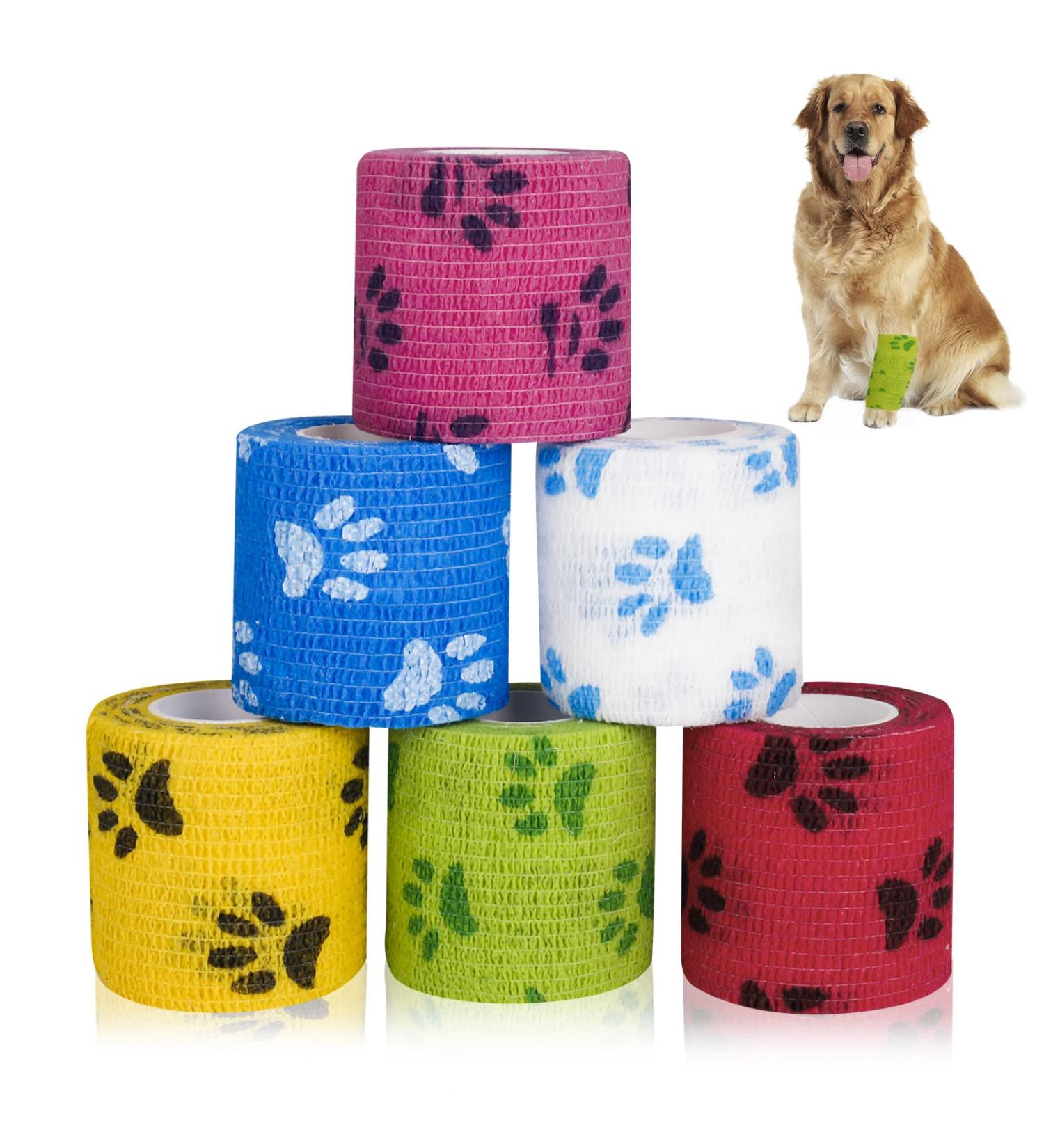 Heyu-Lotus Pet Vet Wrap for Dogs 5cm x 4.5m - 6 Rolls | Self Adhesive & Cohesive Bandages - Buy Online on SooperMarket.com