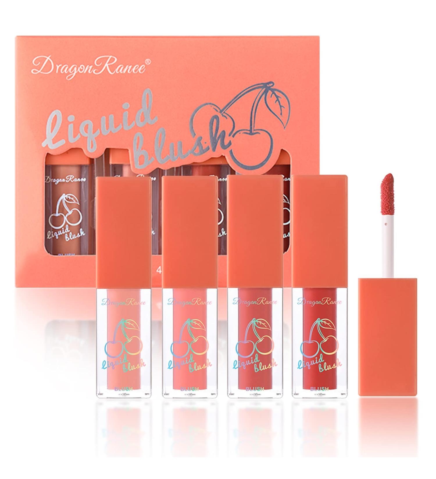 Set of 4 Natural Cream Liquid Blush Highlighter Makeup Sticks - Pink and Red Cheek Tint Collection - Buy Online on SooperMarket.com